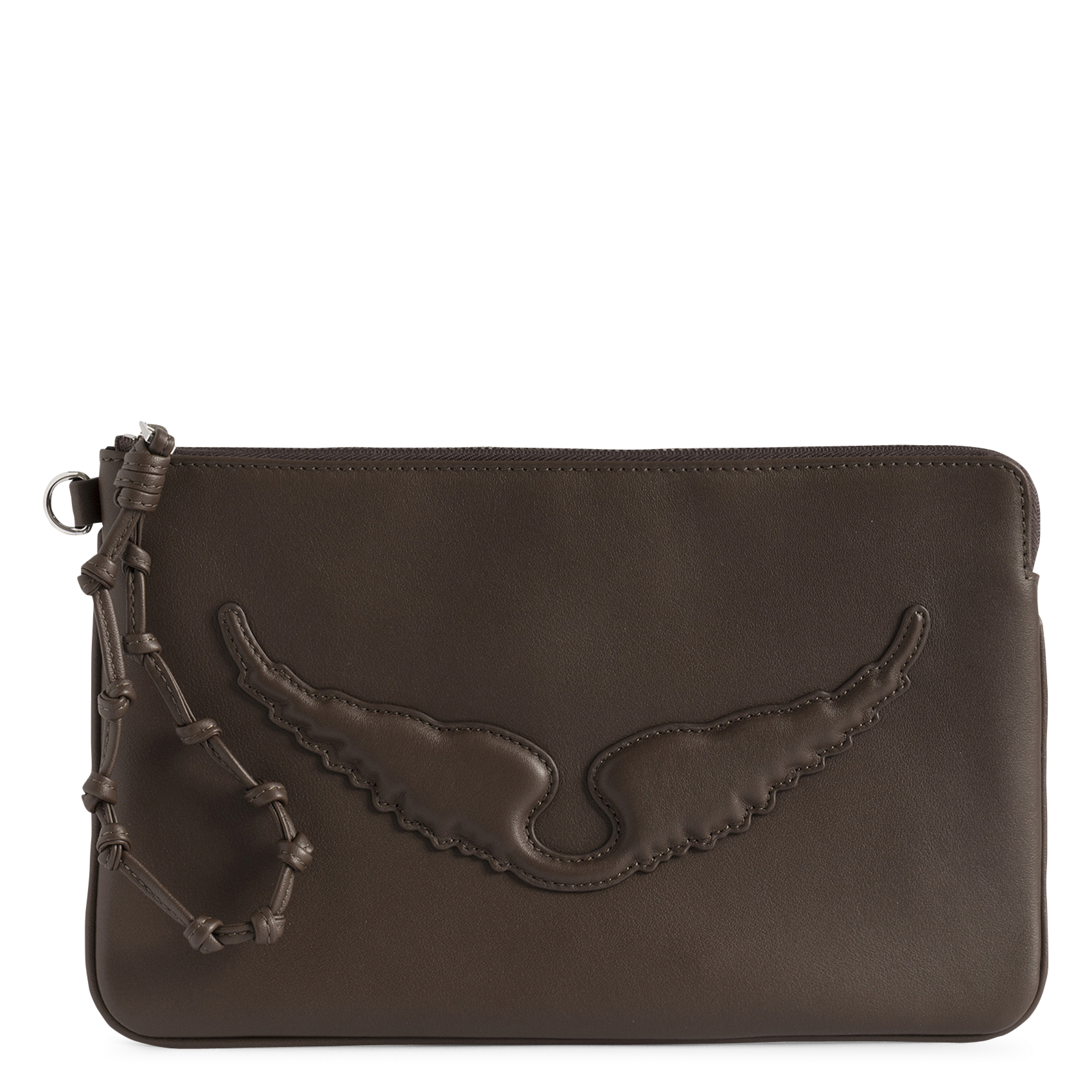 Brede leren riem met studs ZADIG&VOLTAIRE Bruin