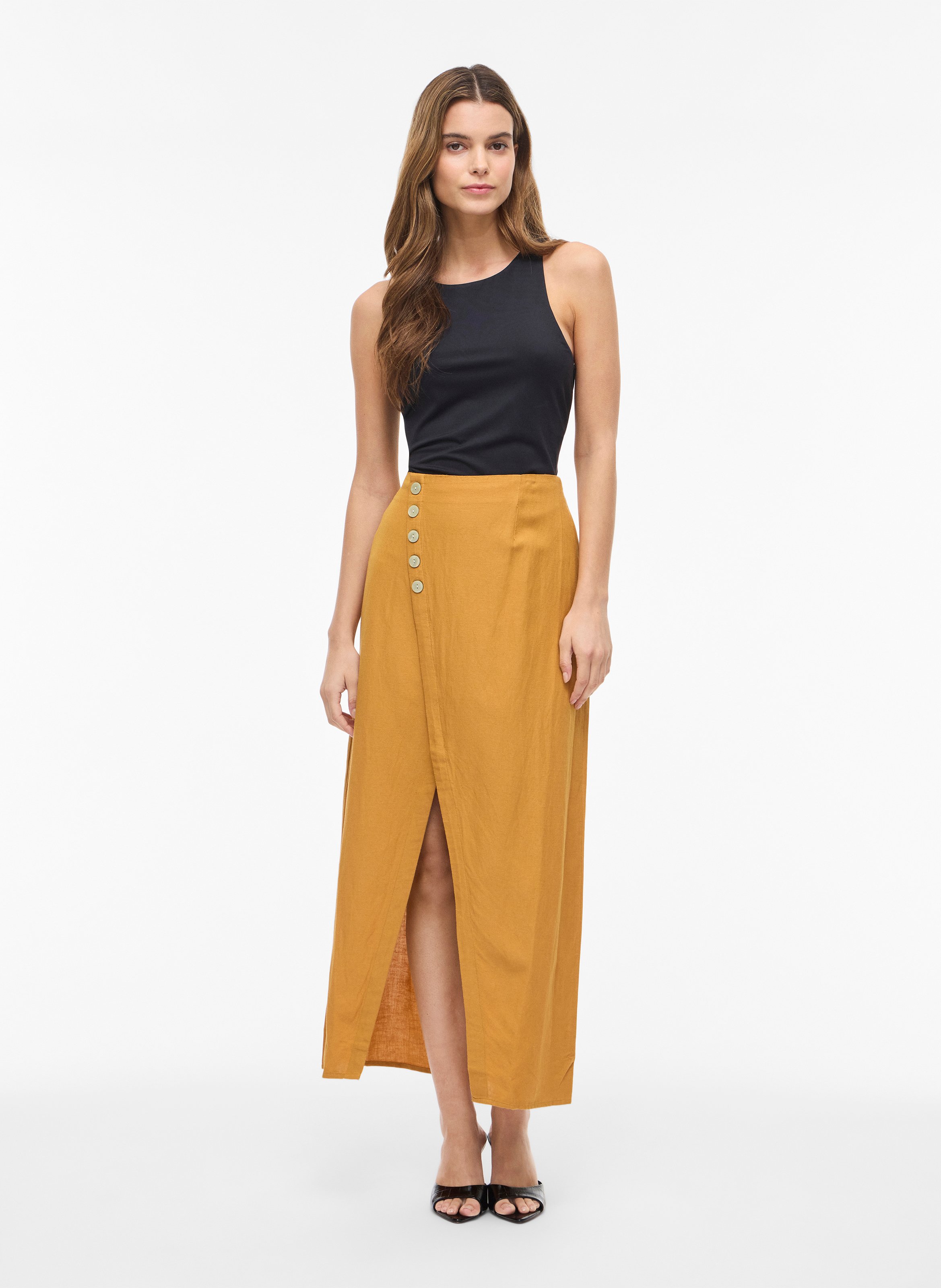 Jupe longue évasée VILA Jaune