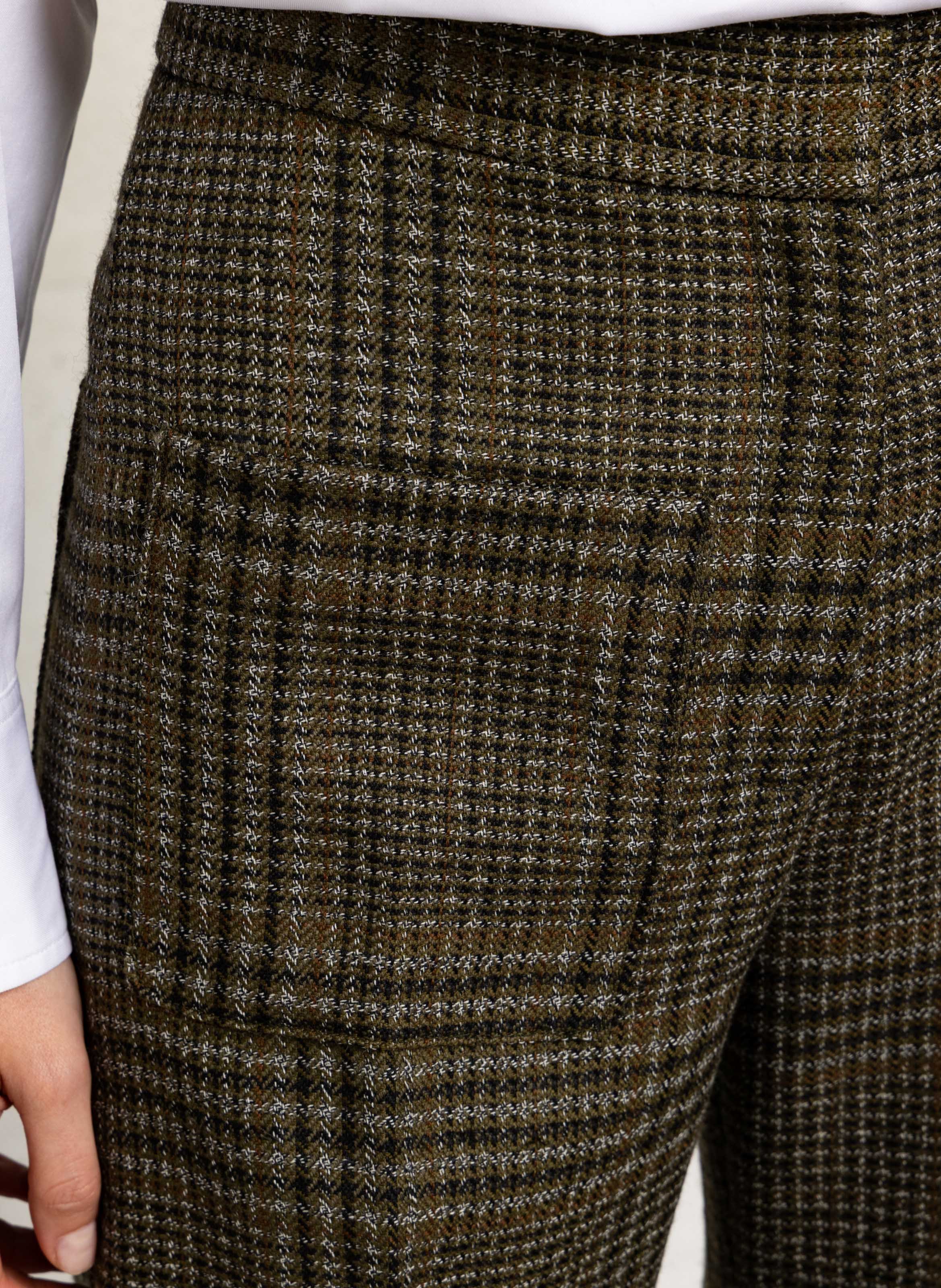Pantalon évasé tailleur tweed MARGAUX LONNBERG Vert