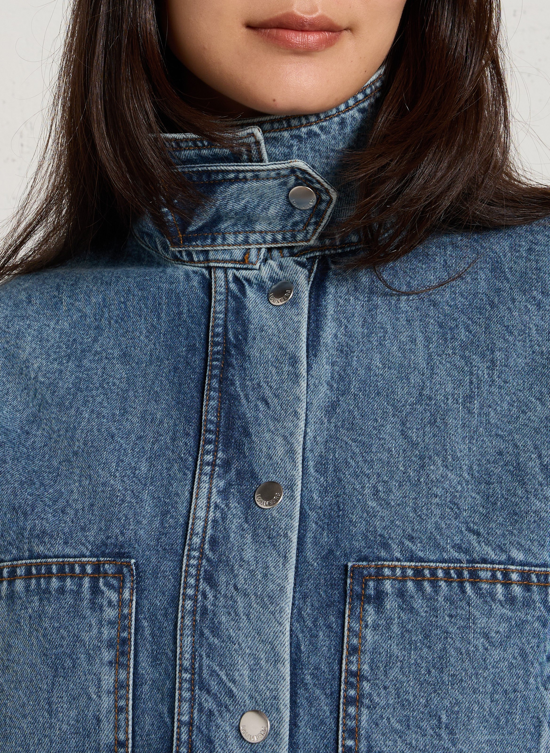 Baumwollblouson mit Stehkragen MARGAUX LONNBERG Blau