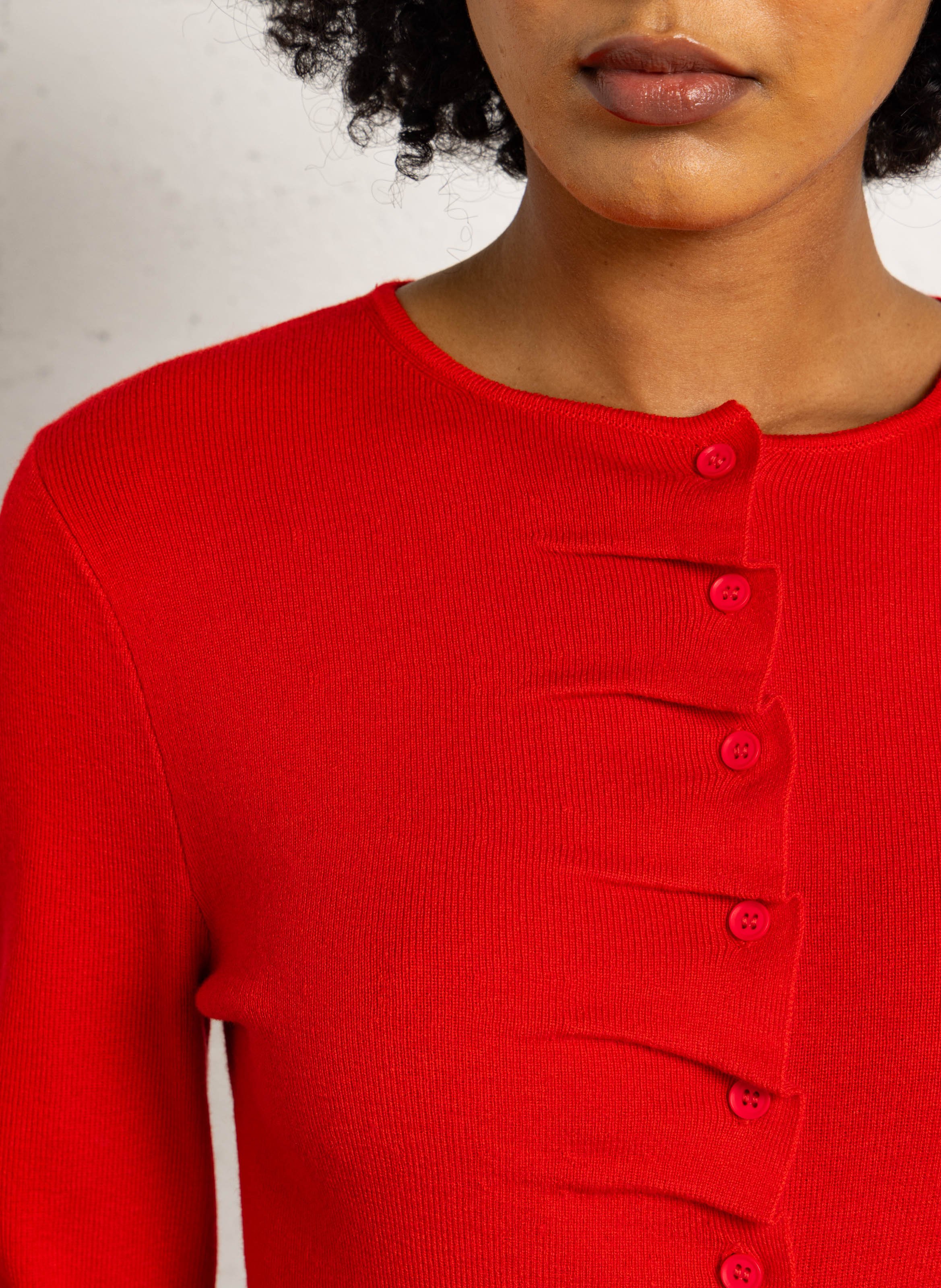 Round-neck cardigan SUNCOO Red