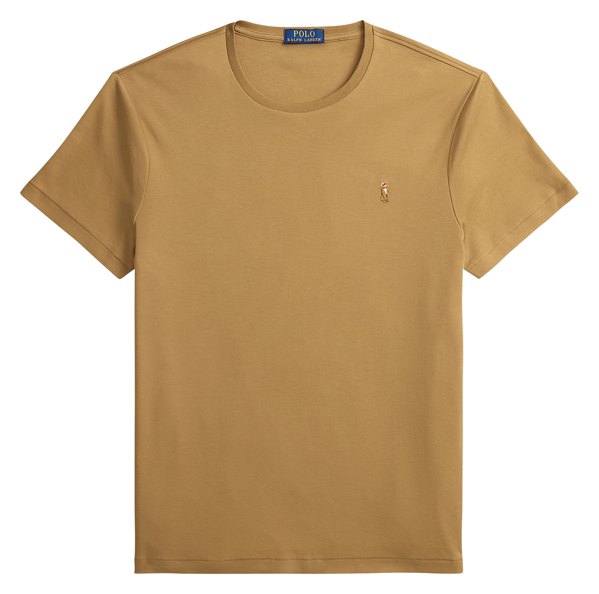 Rundhals-T-Shirt aus Pima-Baumwolle mit Pony Player, Slim Fit POLO RALPH LAUREN Braun