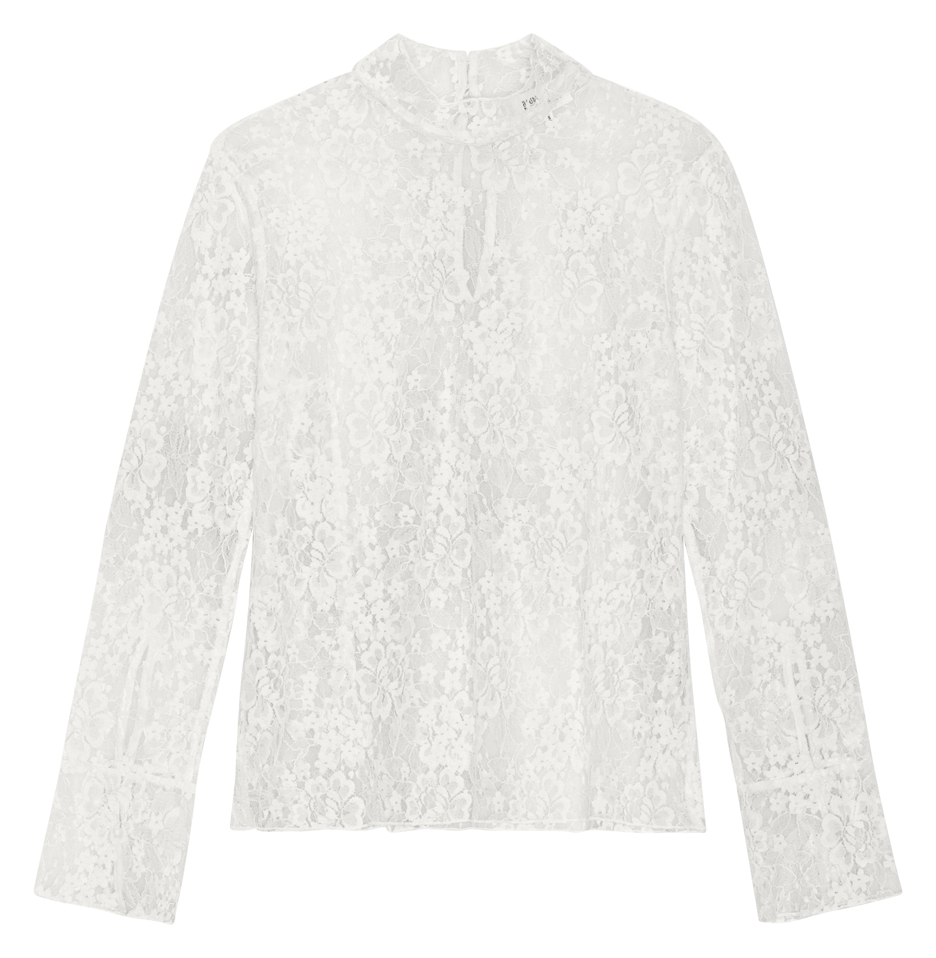 Top droit col montant en dentelle BAUM UND PFERDGARTEN Wit