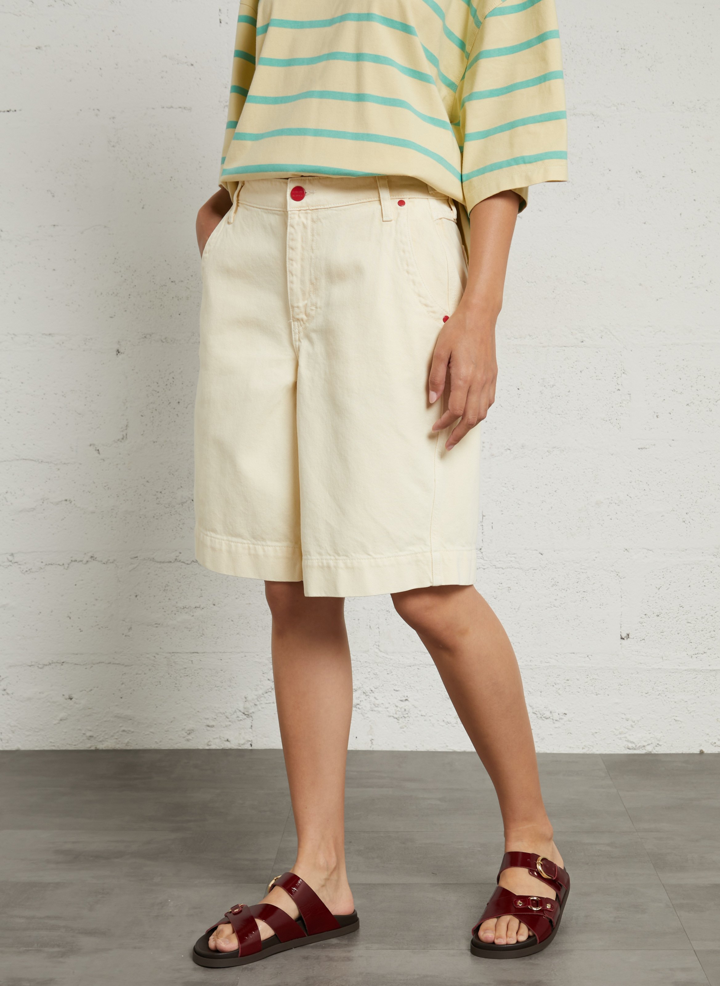 Short droit en coton bio DAMSON MADDER Jaune