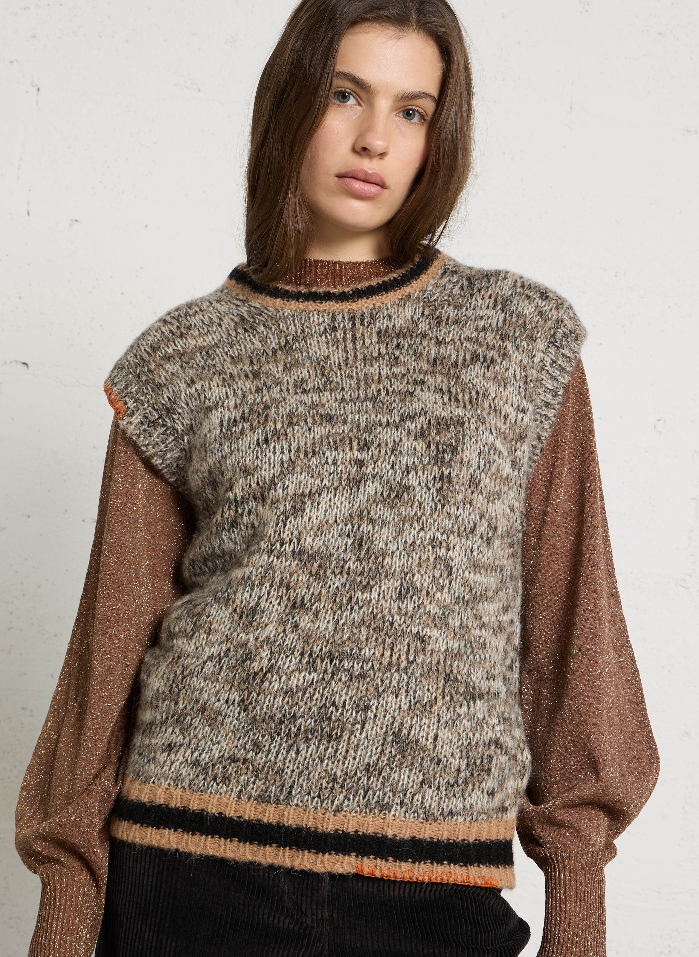 Sleeveless knitted sweater MOMONI Multicolored