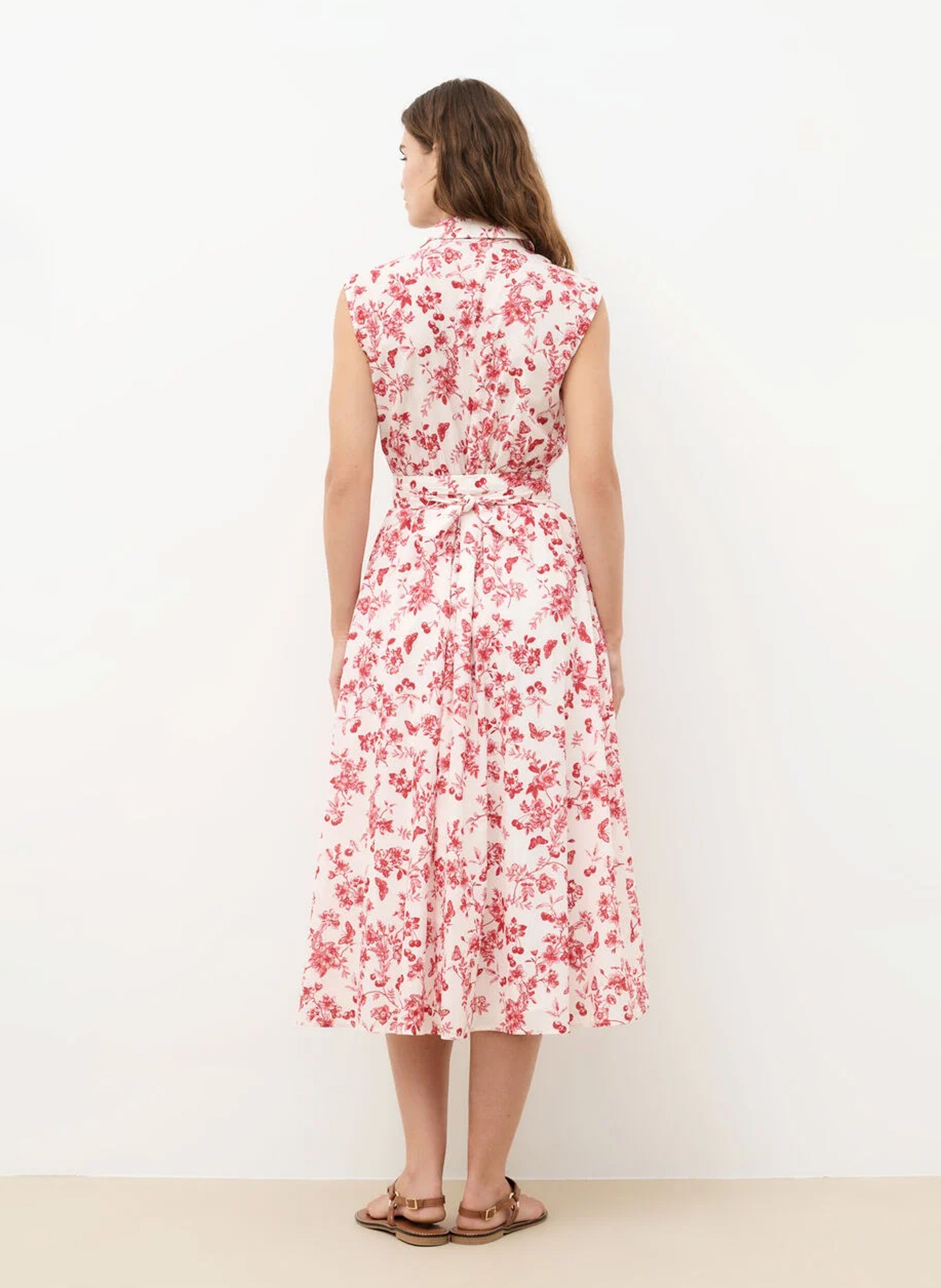 Midi jurk met riem en patronen | Beige CAROLL Dames