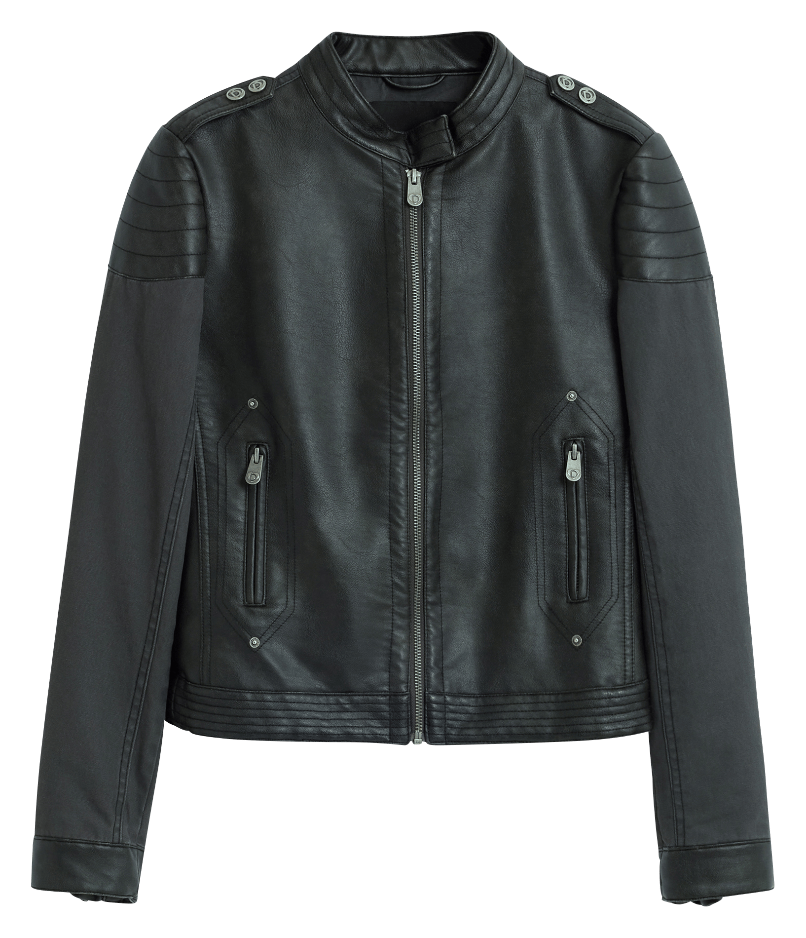 Veste droite col montant en coton mélangé DESIGUAL Noir