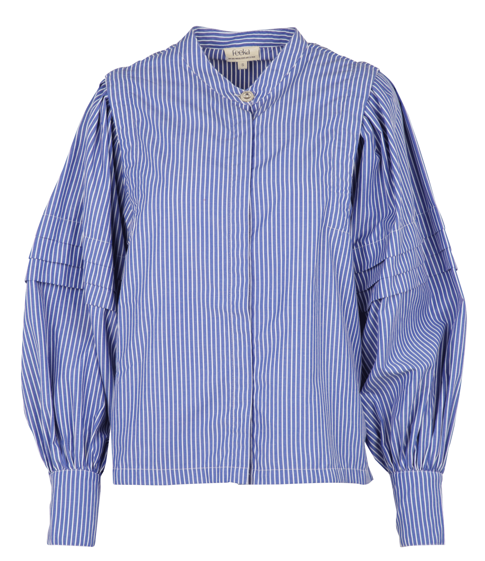 Round-neck cotton shirt FEEKA Blue