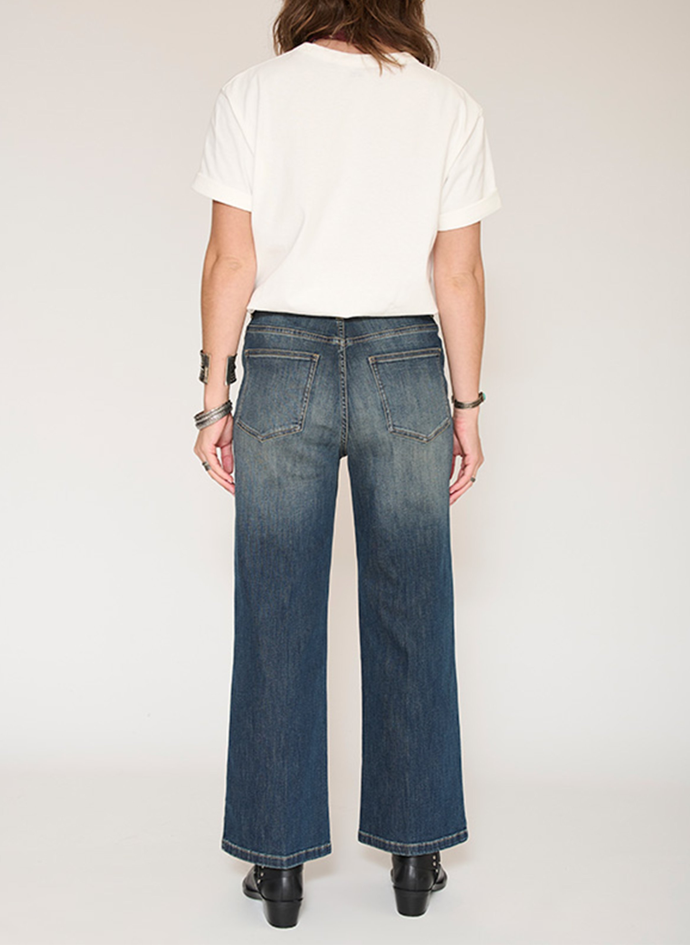 Gerade geschnittene weite Jeans aus Baumwollmischung MKT Blau