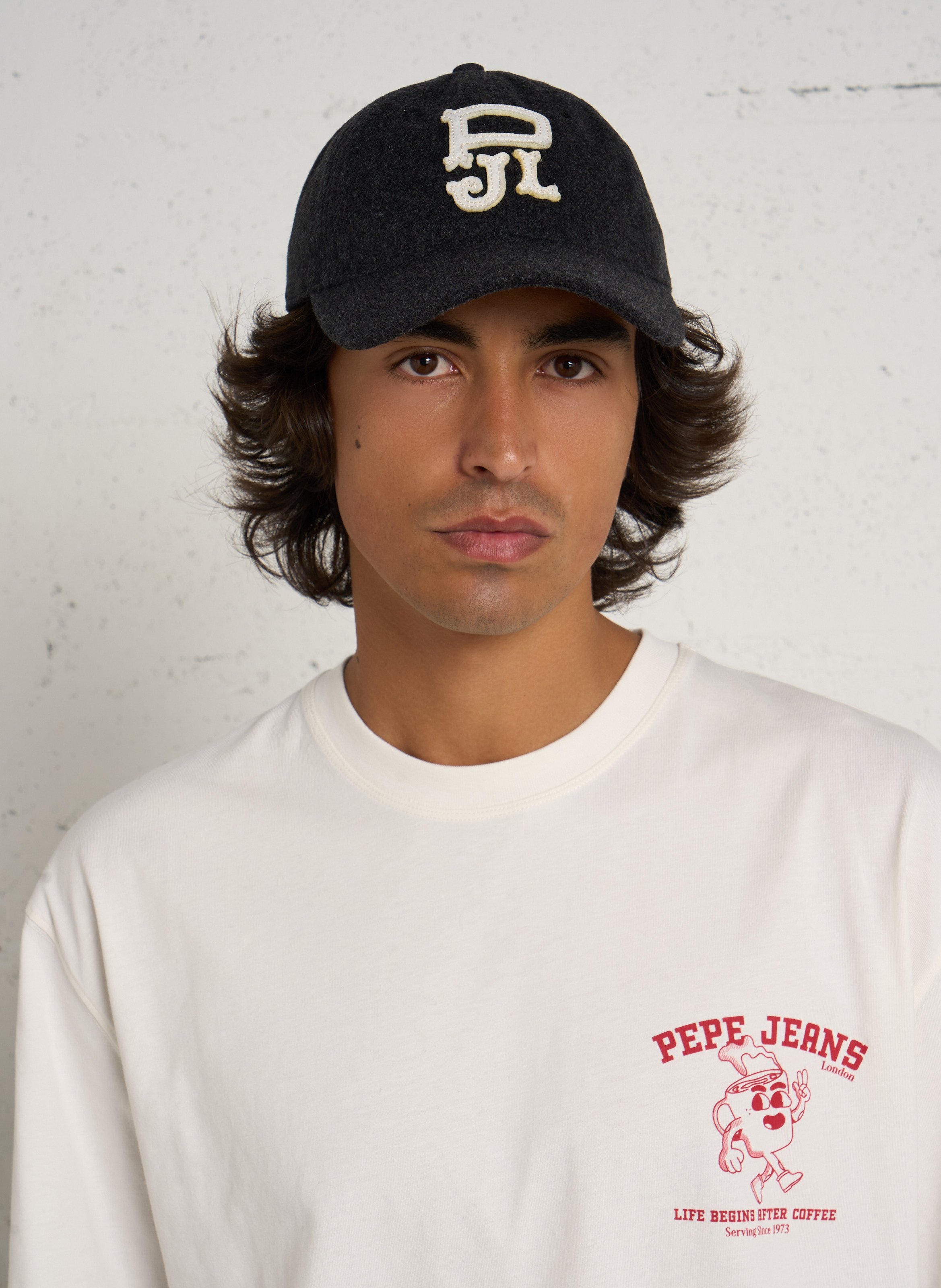 Wool-blend cap PEPE JEANS Grey