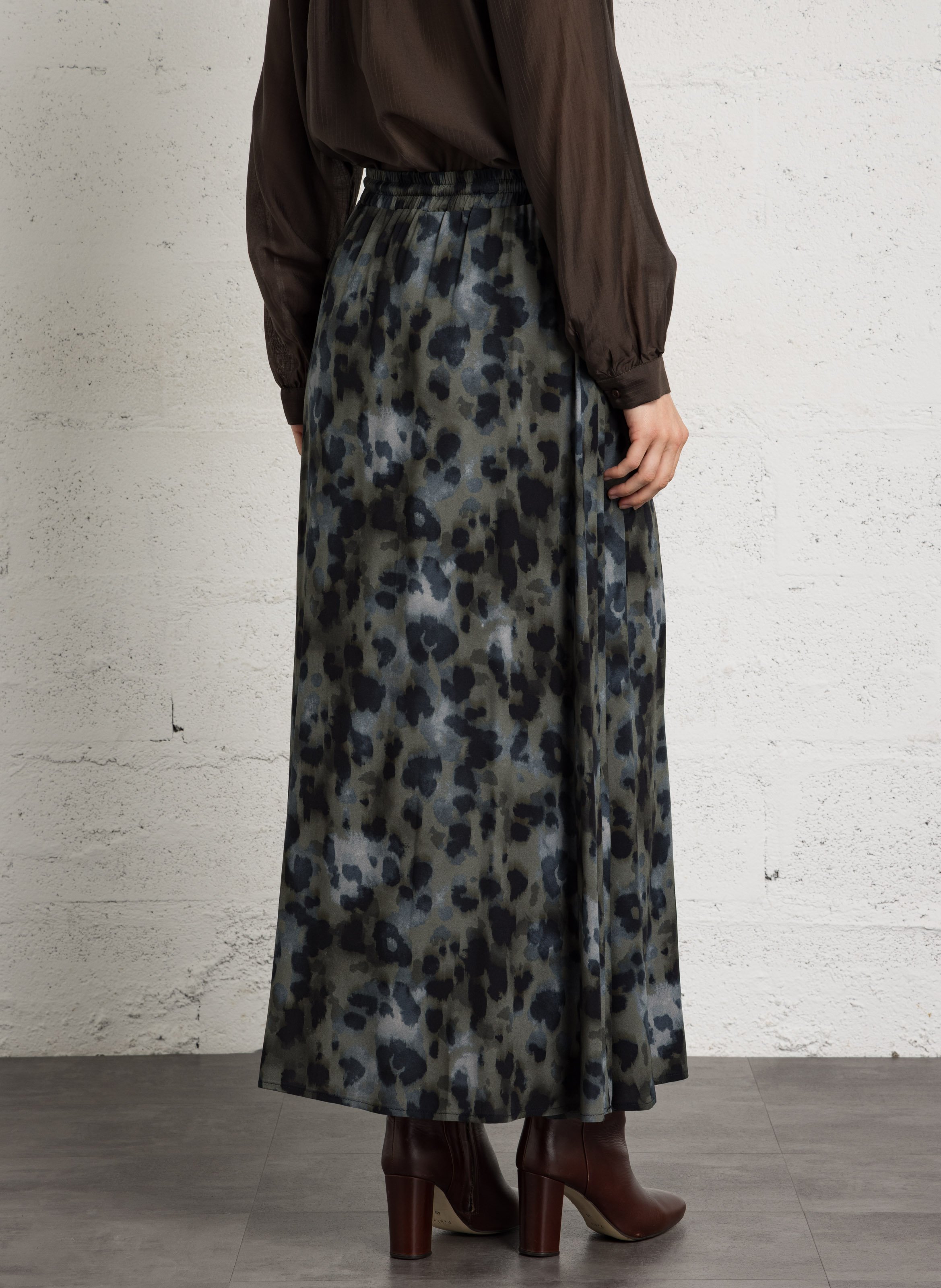 Gerende rok met print PLEASE Blauw