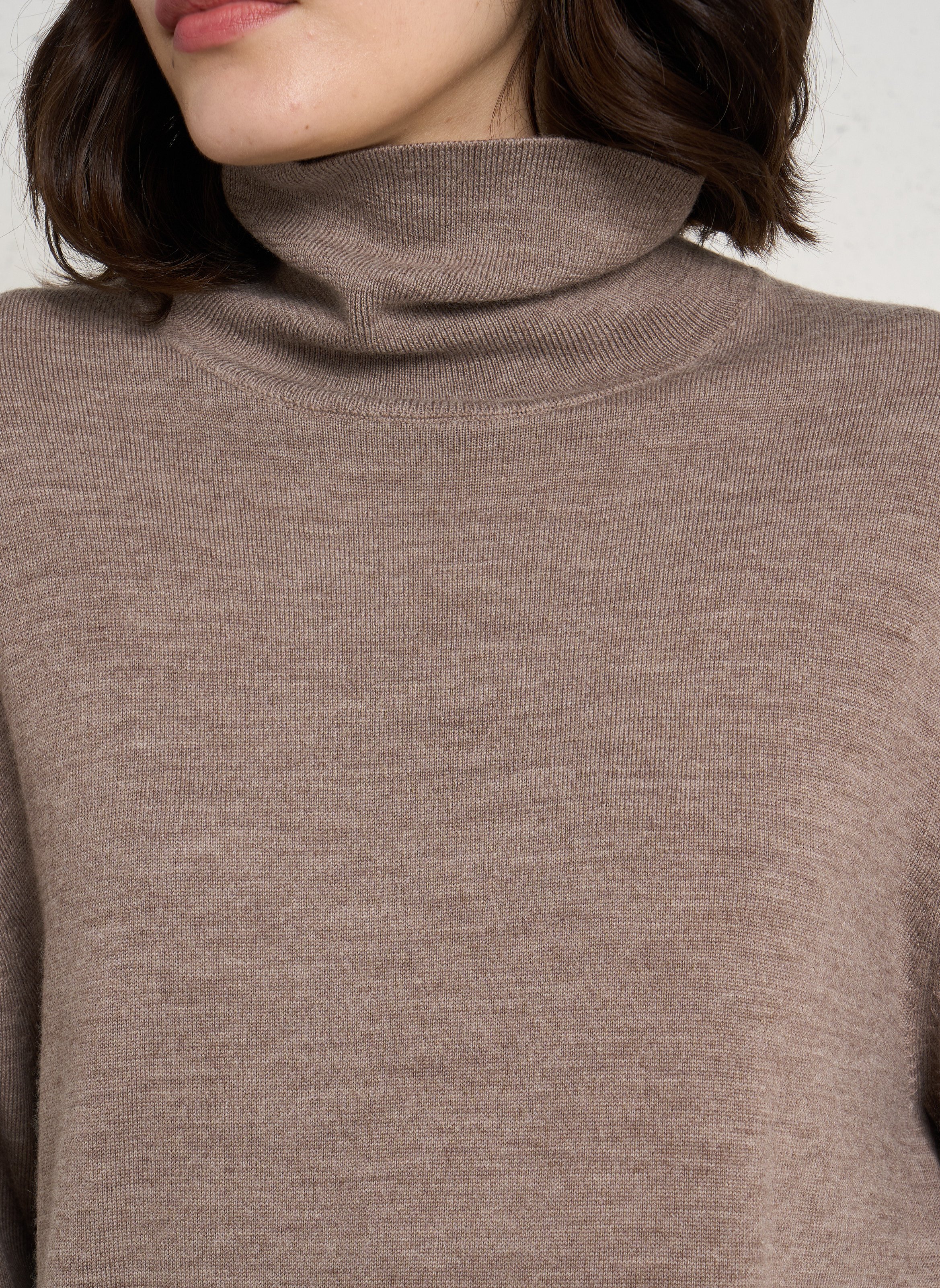 Straight wool turtleneck IKKS Brown