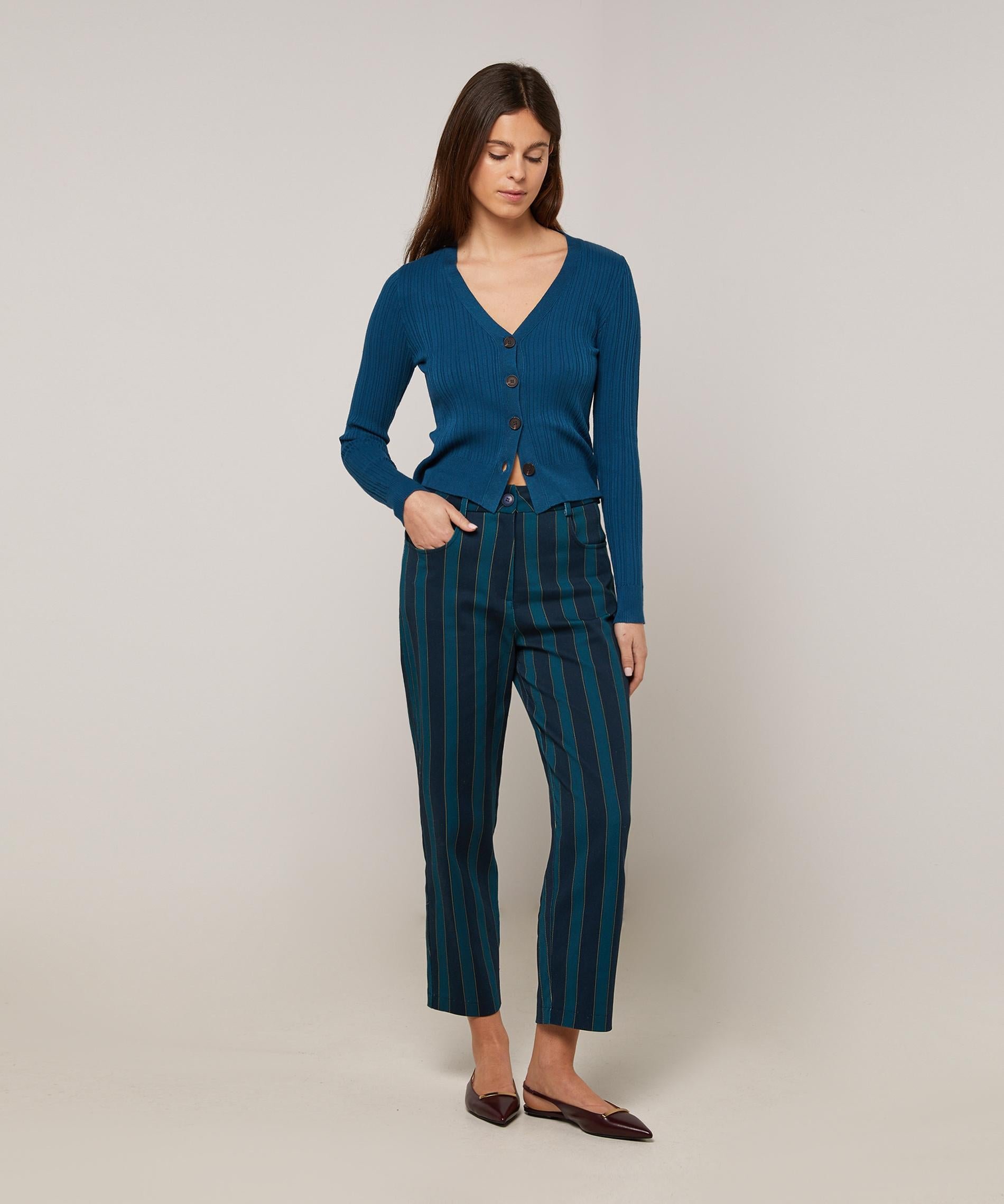 Straight-leg trousers in printed canvas RODIER