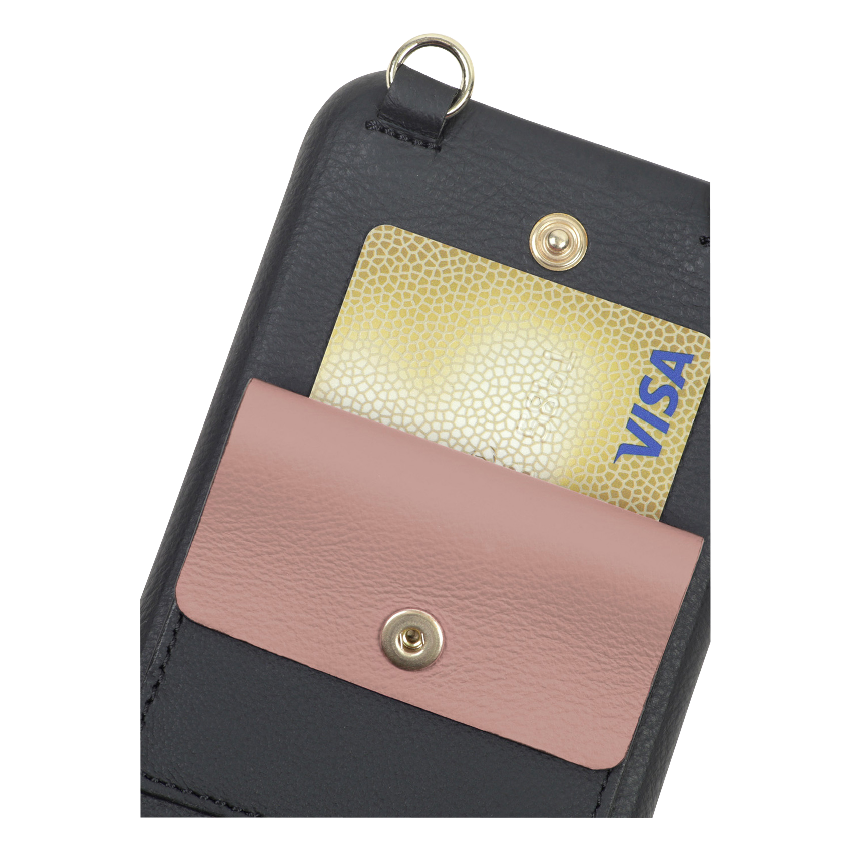 iPhone case with leather pocket LOUVINI PARIS Black