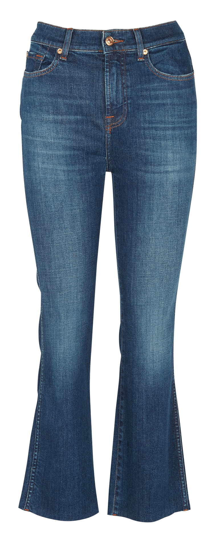 Straight-fit jeans van katoenmix 7 FOR ALL MANKIND Blauw