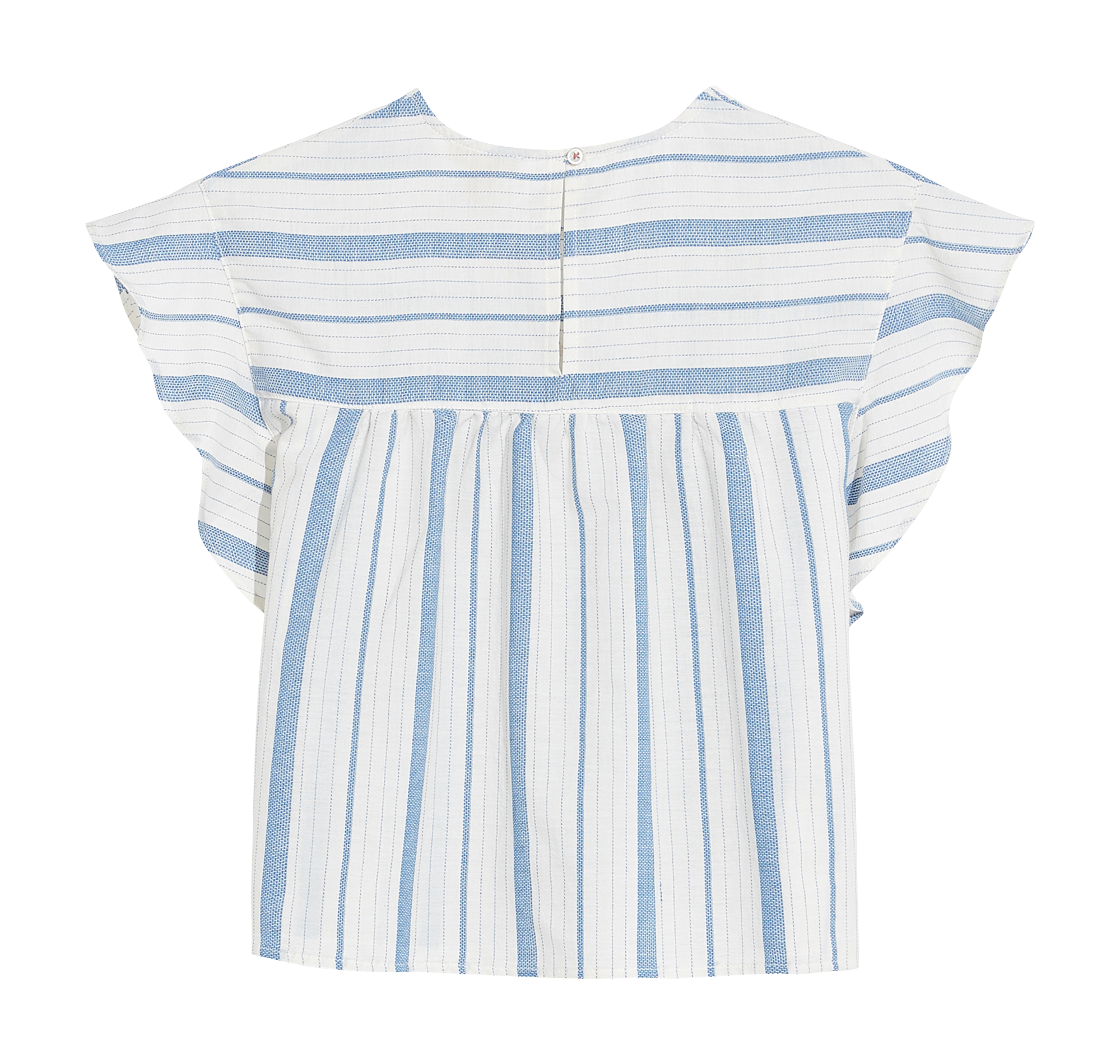 Round-neck cotton blouse BELLEROSE Blue