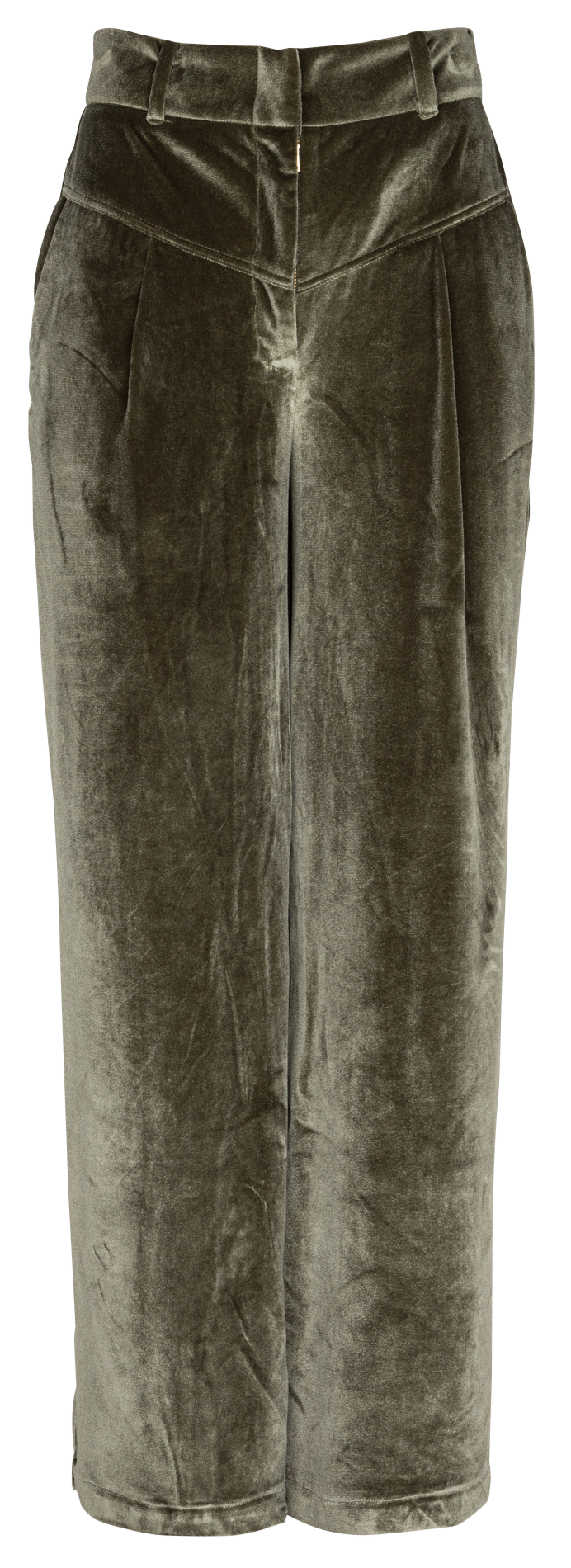 High-waisted wide-leg velvet pants STELLA PARDO