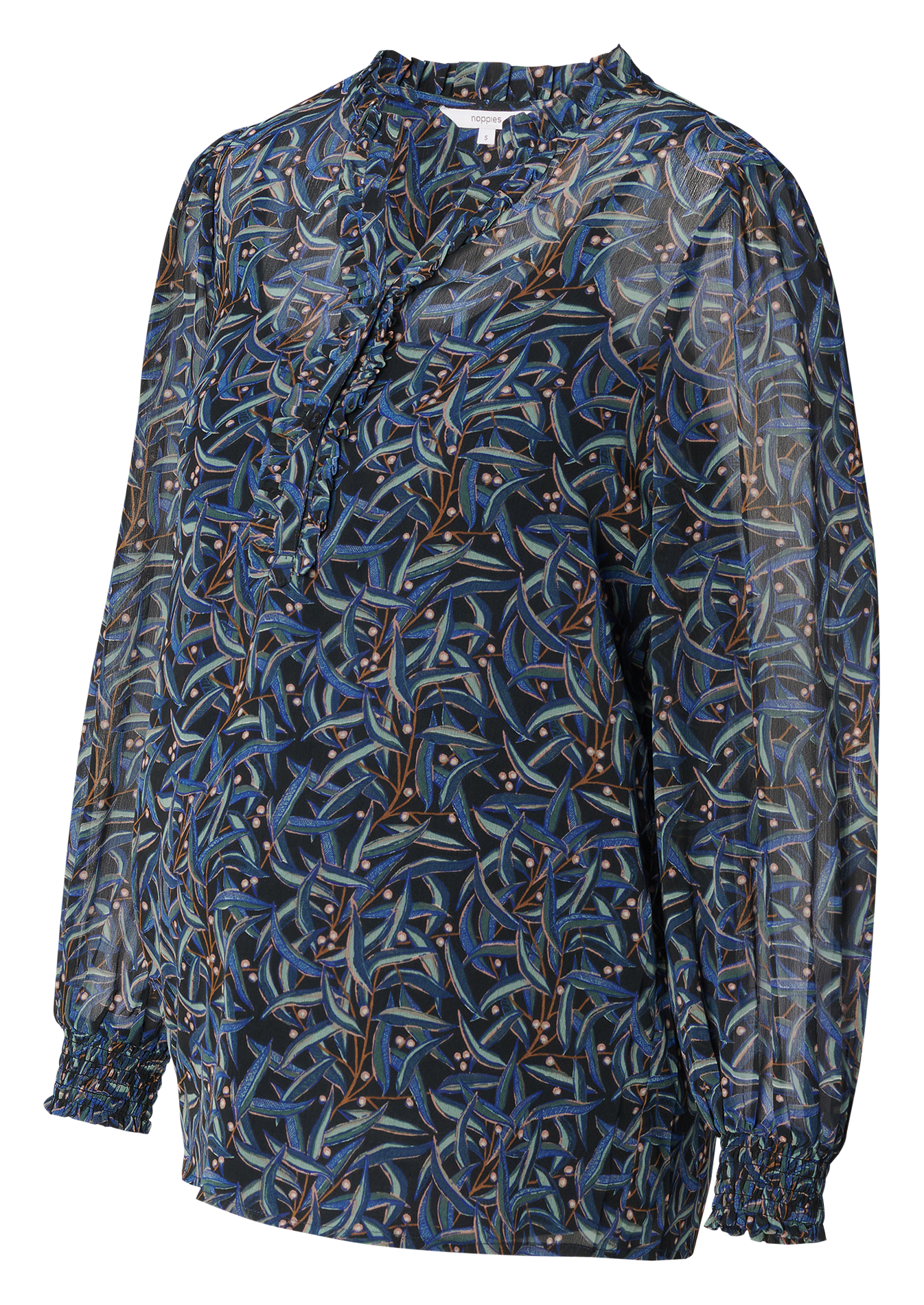 Maternity blouse with Tunisian collar Black