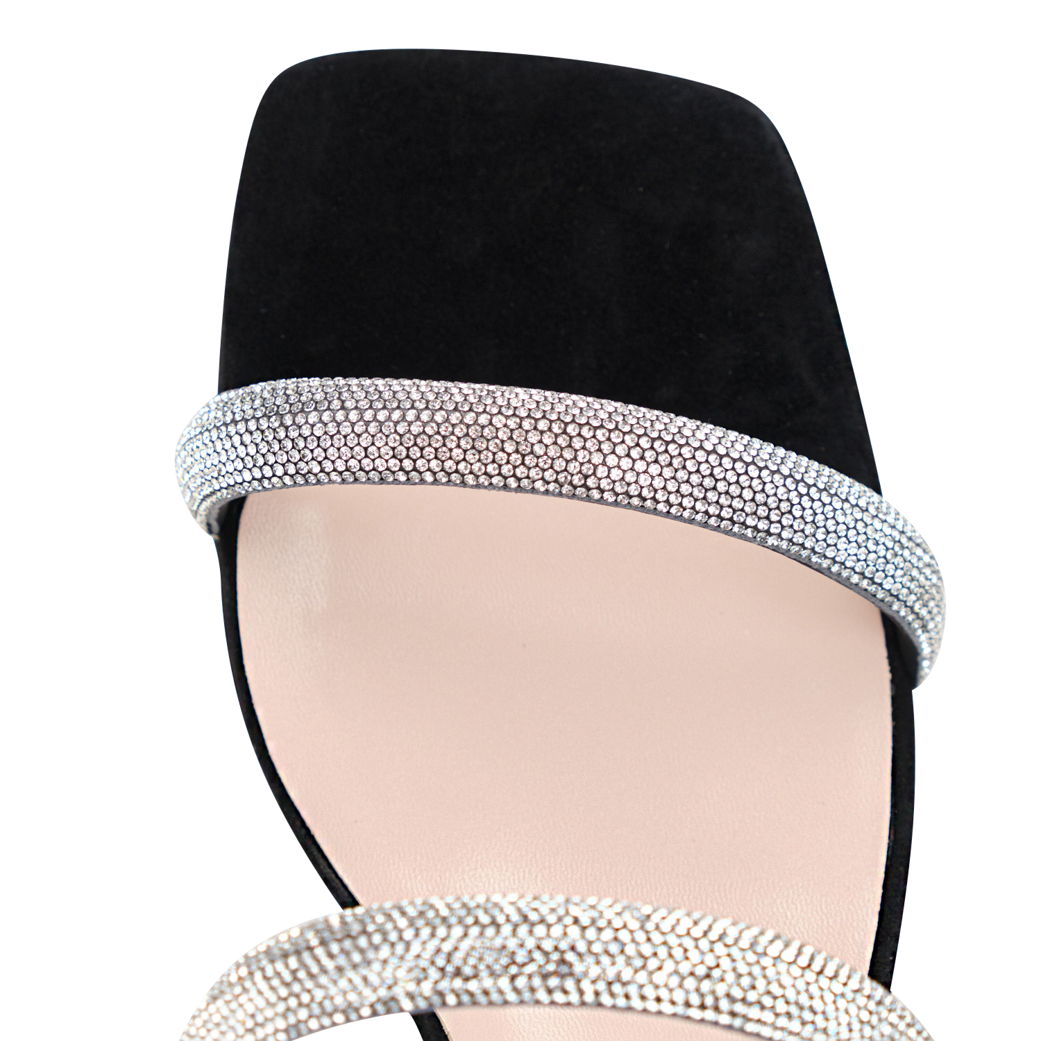 Mules à strass en daim velours MI/MAI Noir