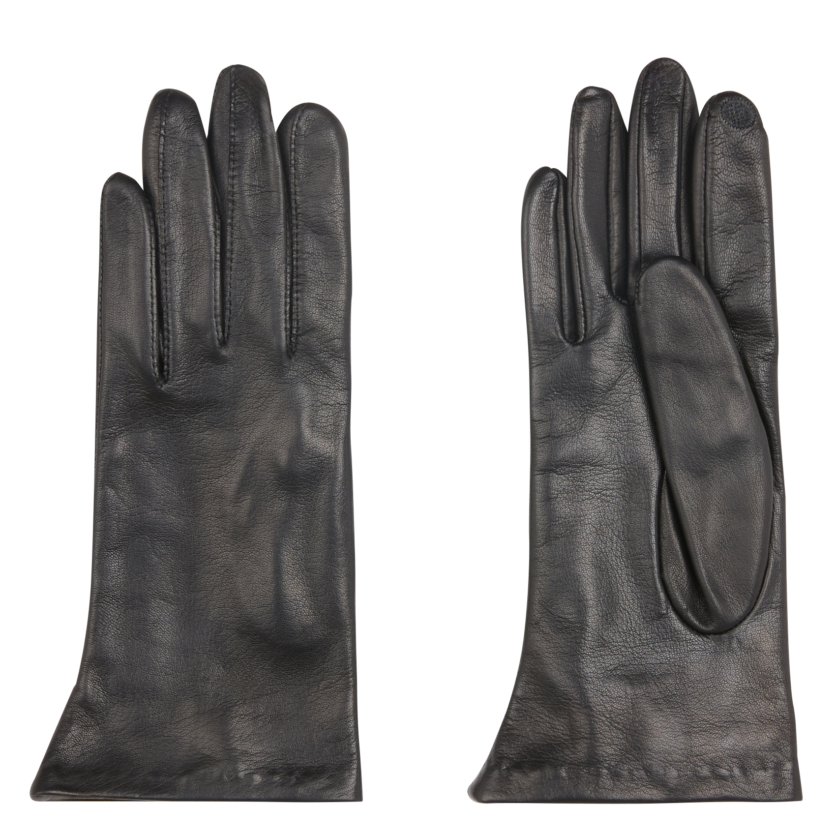 Einfarbige Handschuhe aus Leder SAISON 1865 Schwarz