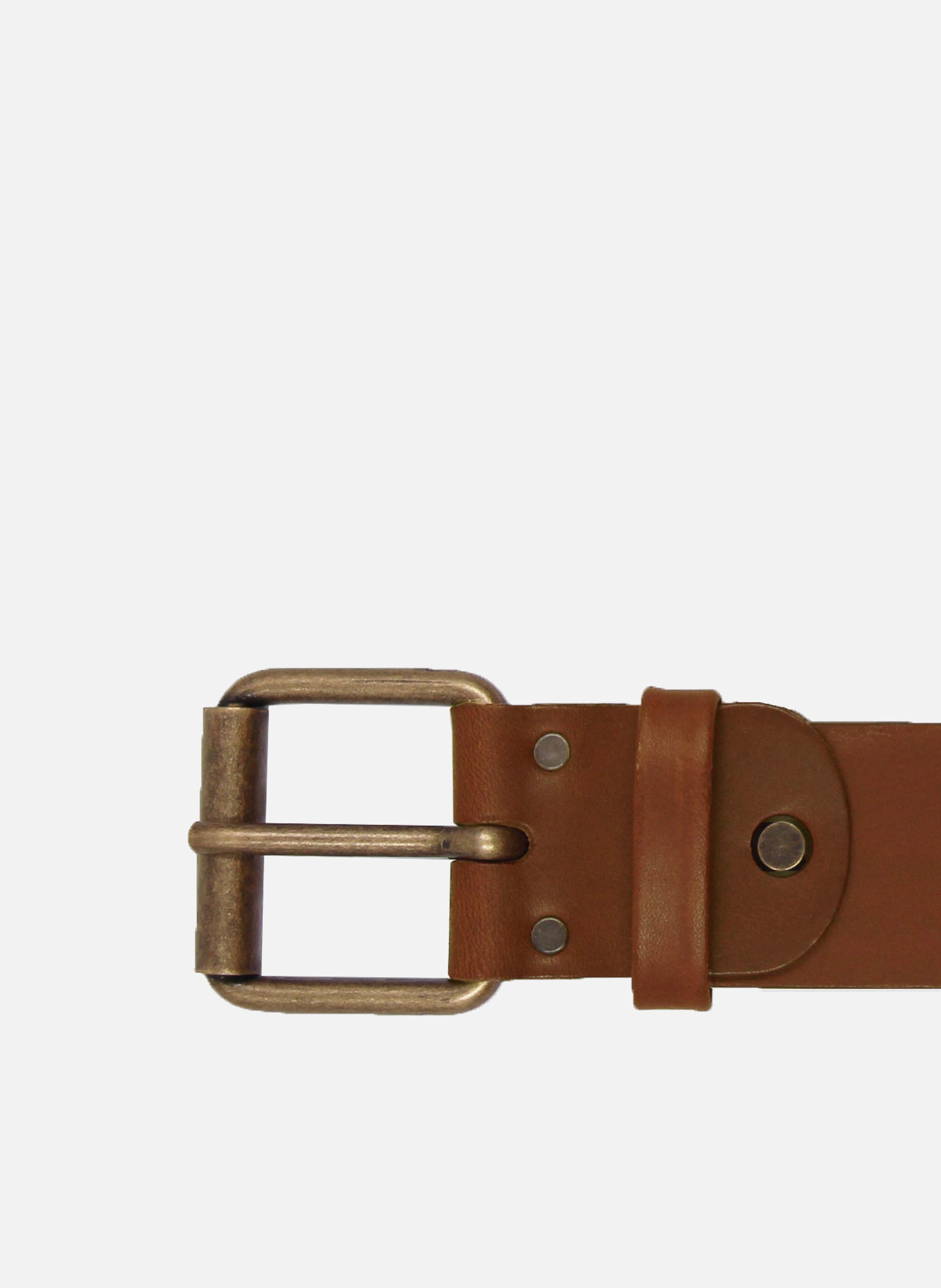Smooth leather weekend belt JULES & JENN Brown