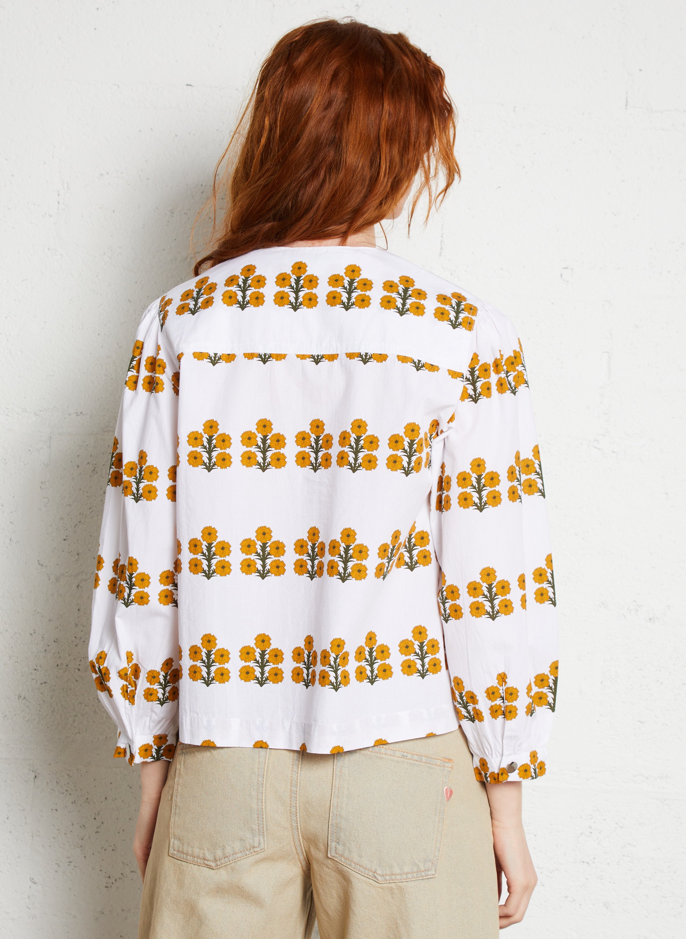 Blouse droite imprimé en coton THE TINY BIG SISTER Blanc