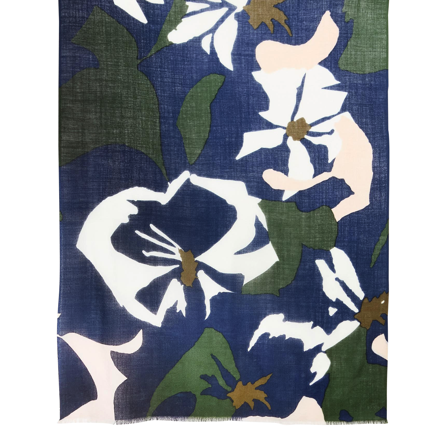 Blumenschal aus Wolle CAROLL Blau