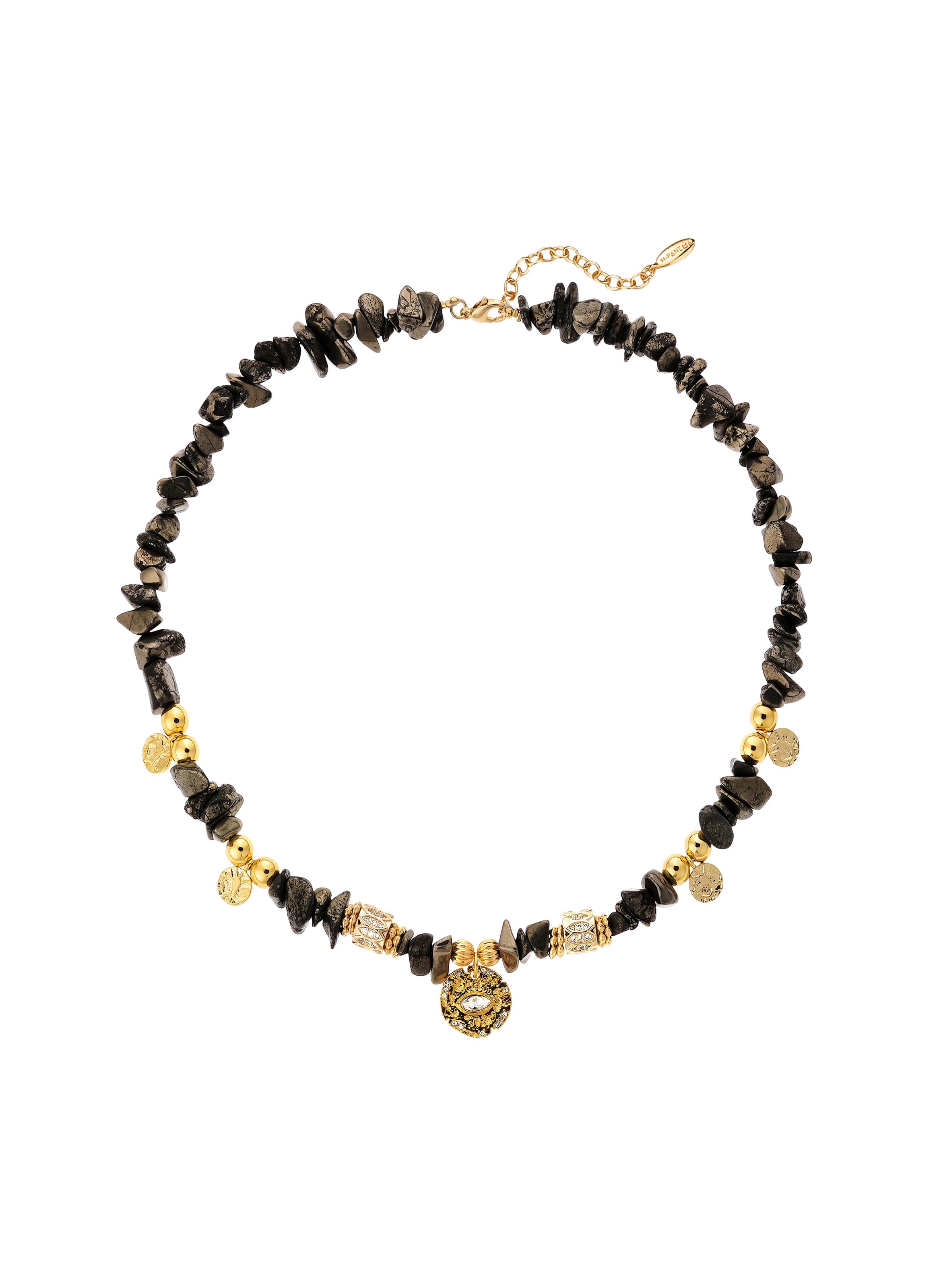 Necklace with resin stones and charm HIPANEMA Black