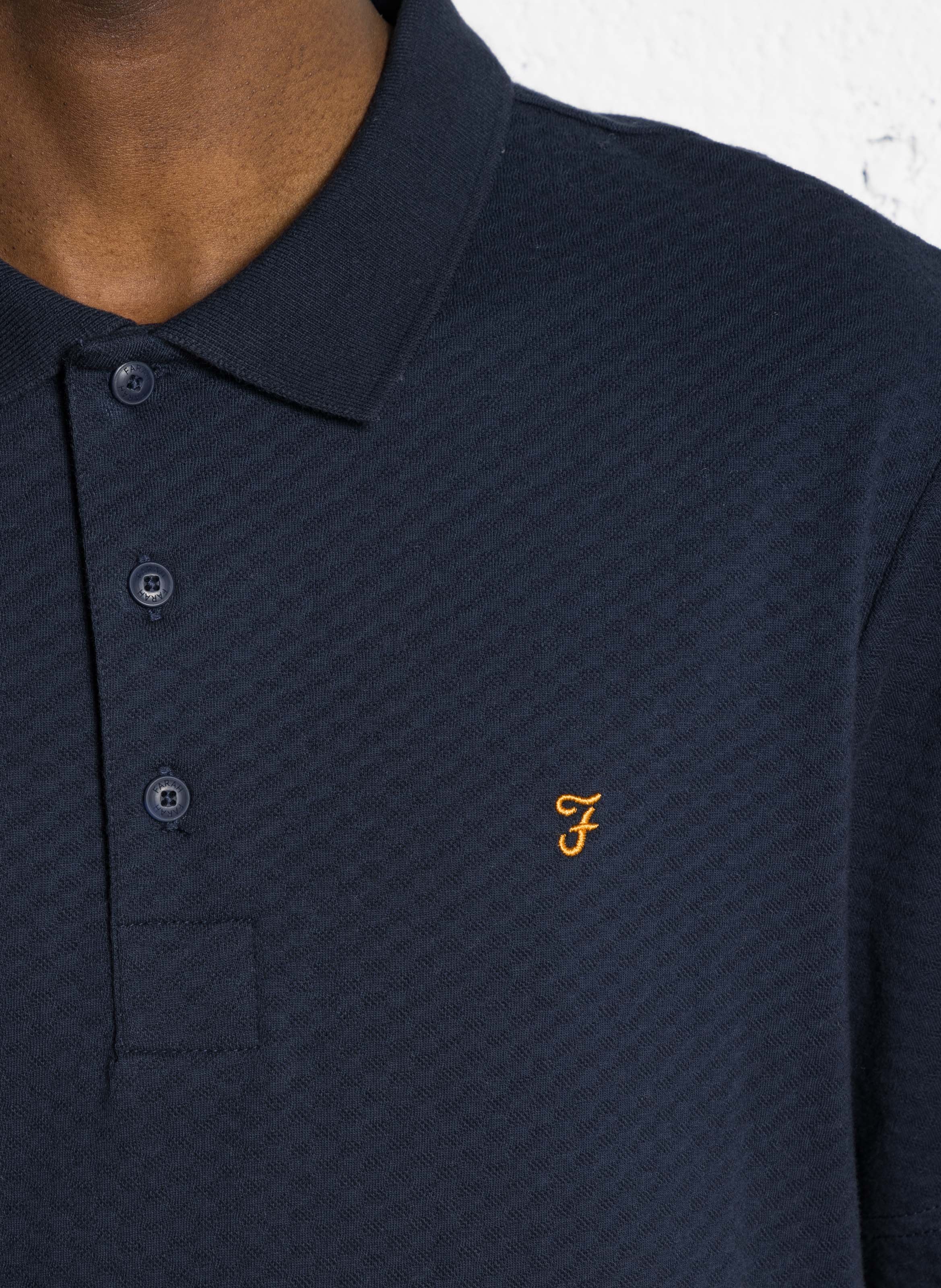 Straight organic cotton polo shirt FARAH Blue