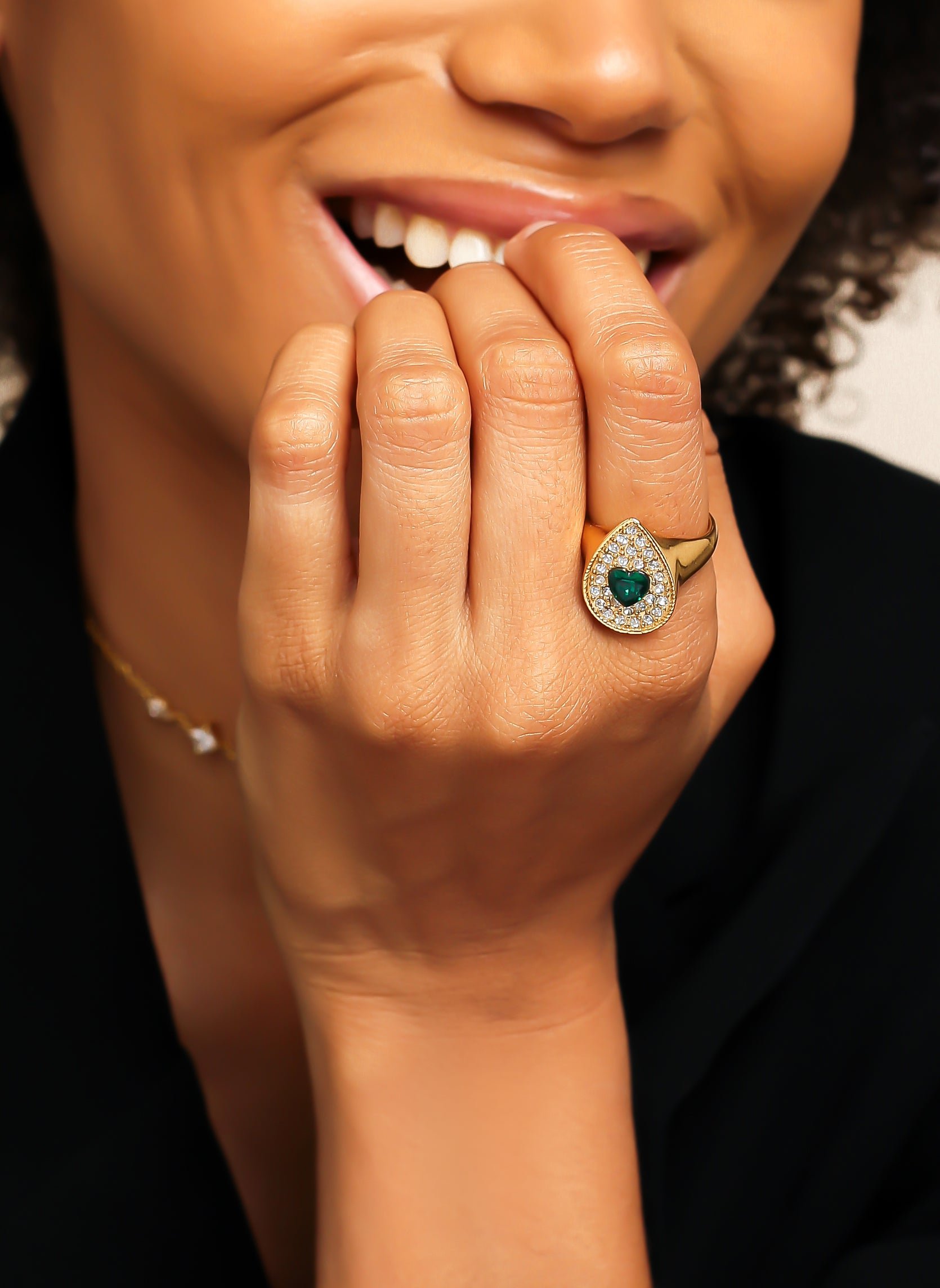 Wide ring Leonor AEC Paris Green