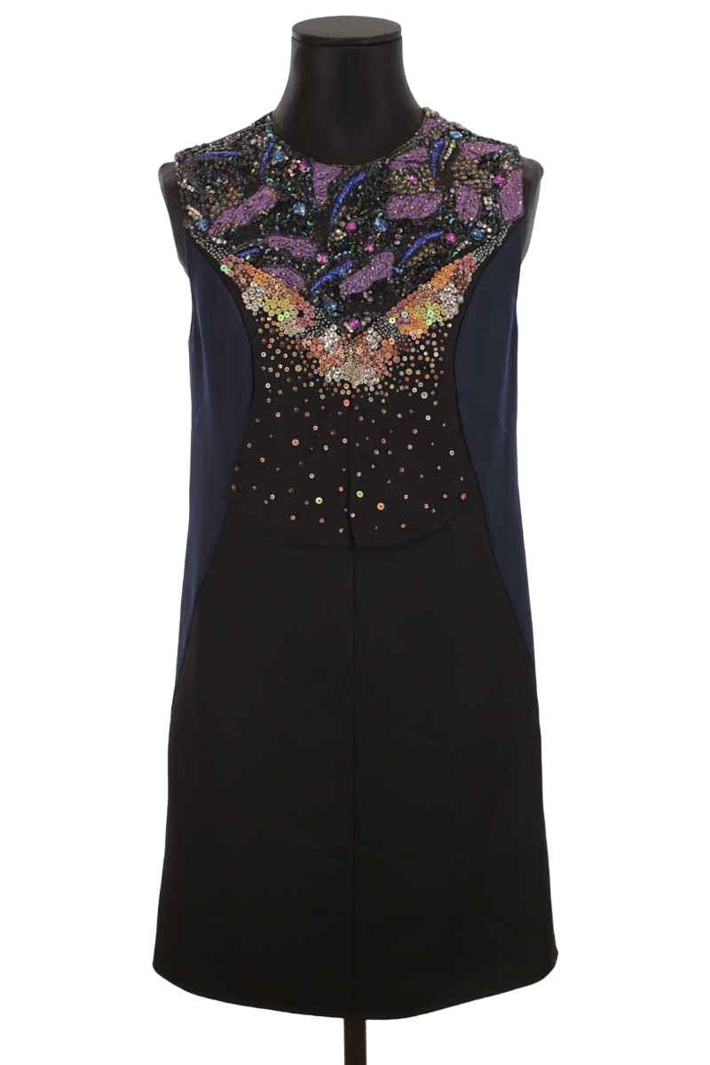Robe Pull Tara Jarmon En Laine – Noir Et Bleu Marine, Taille M, Style Marin