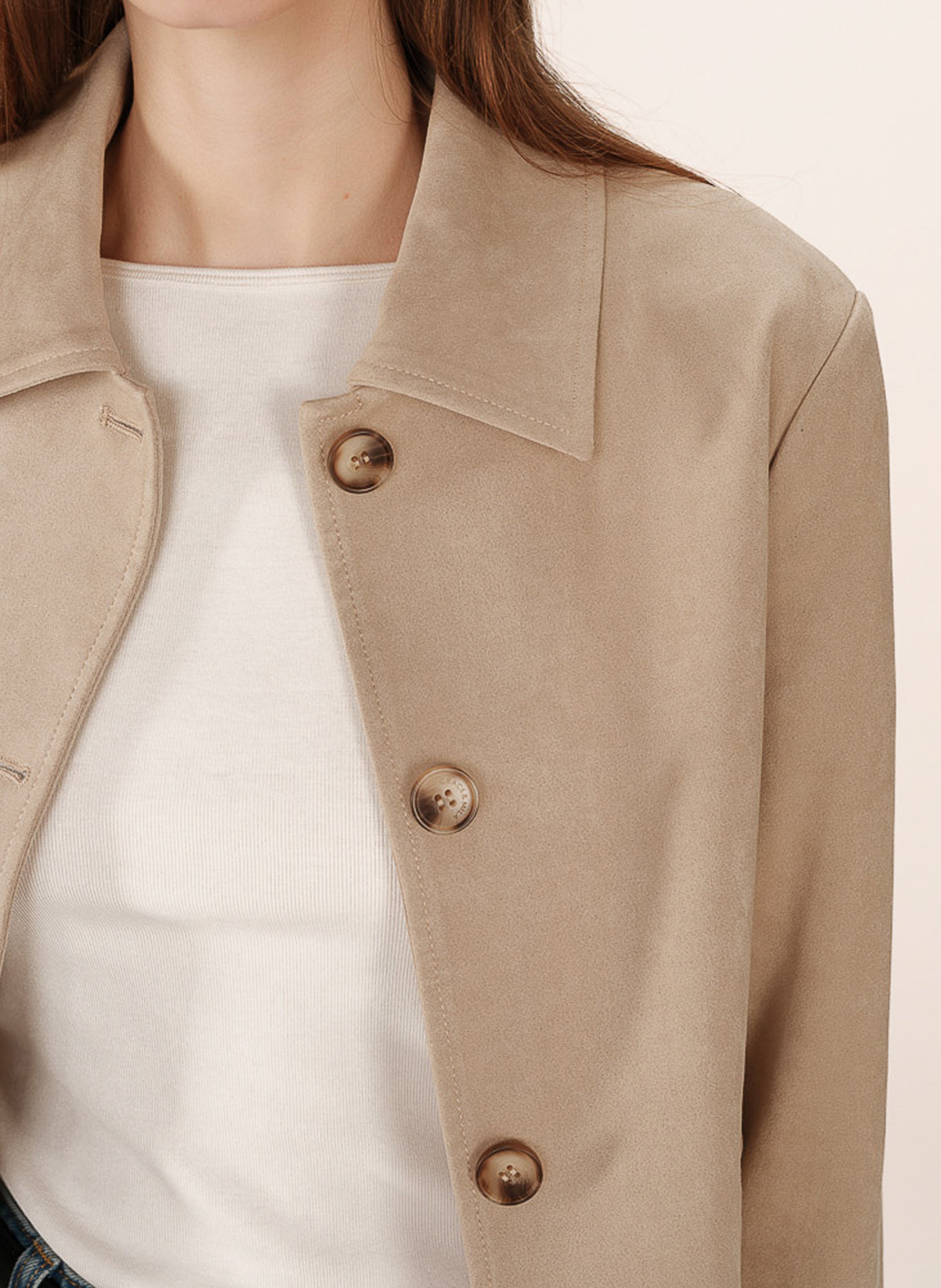Short jacket with classic collar GRACE ET MILA Beige