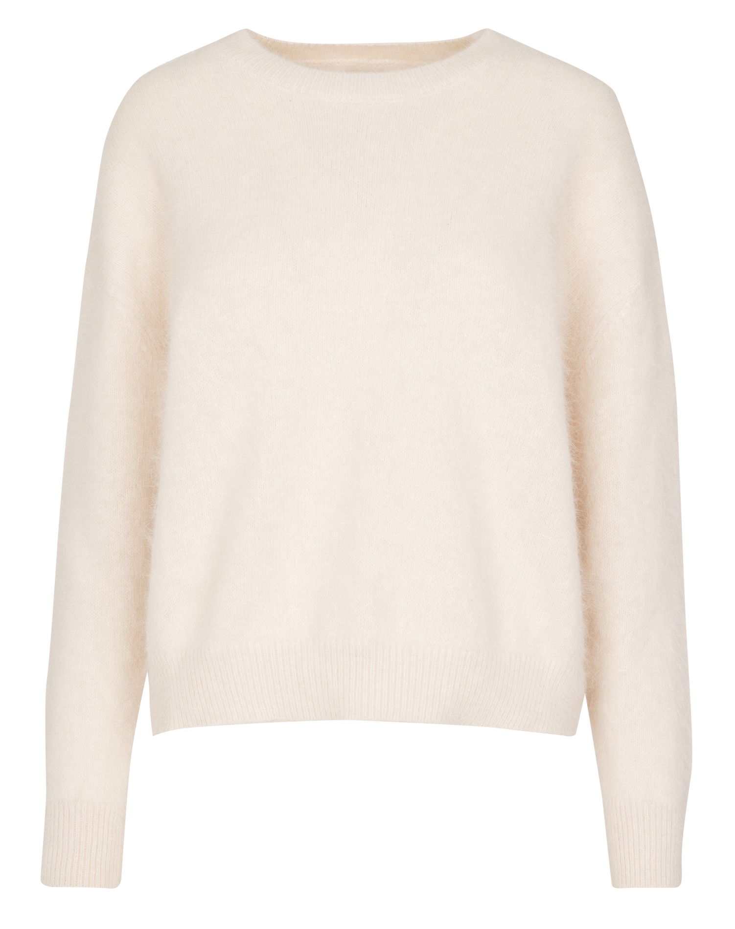 Pull oversize col rond en angora mélangé BELLEROSE Beige