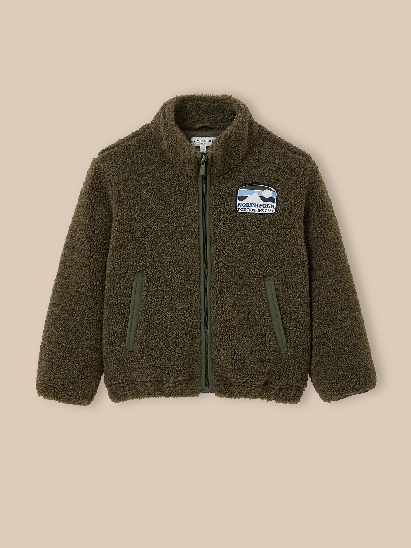 Zip-up sherpa cardigan CYRILLUS Green