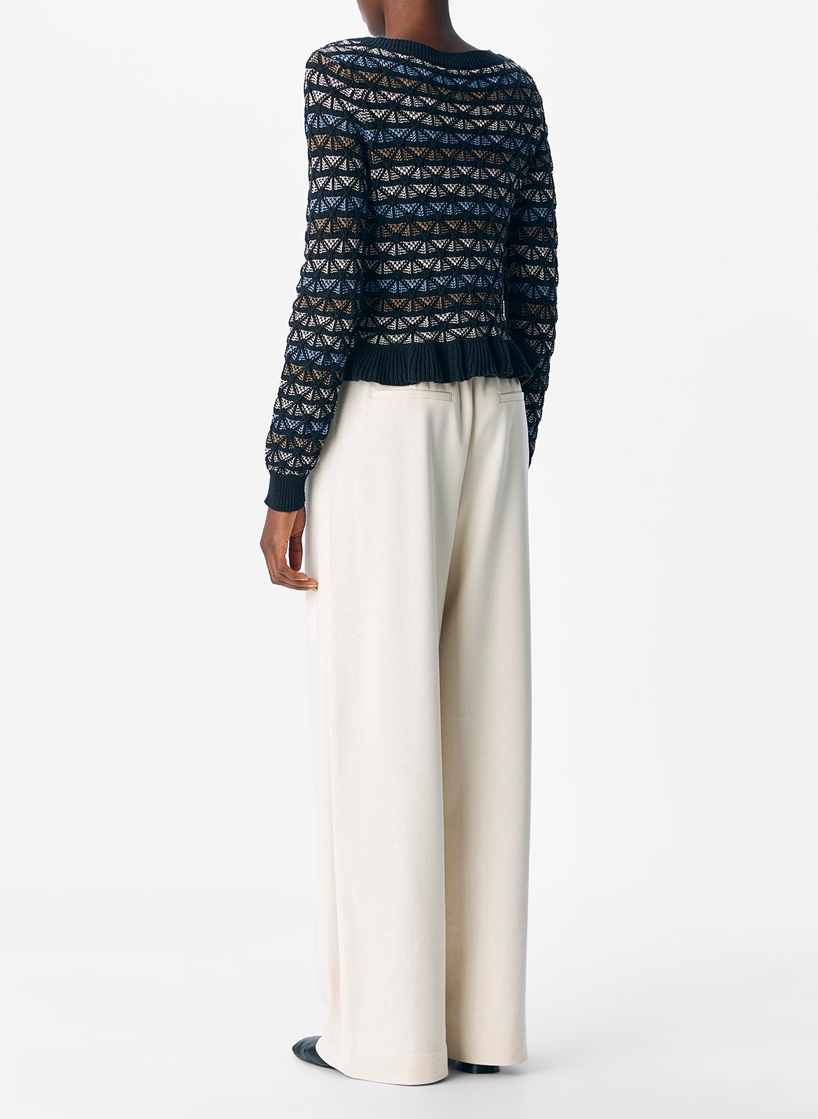 Ronde hals vest van biologisch katoen OBJECT Zwart