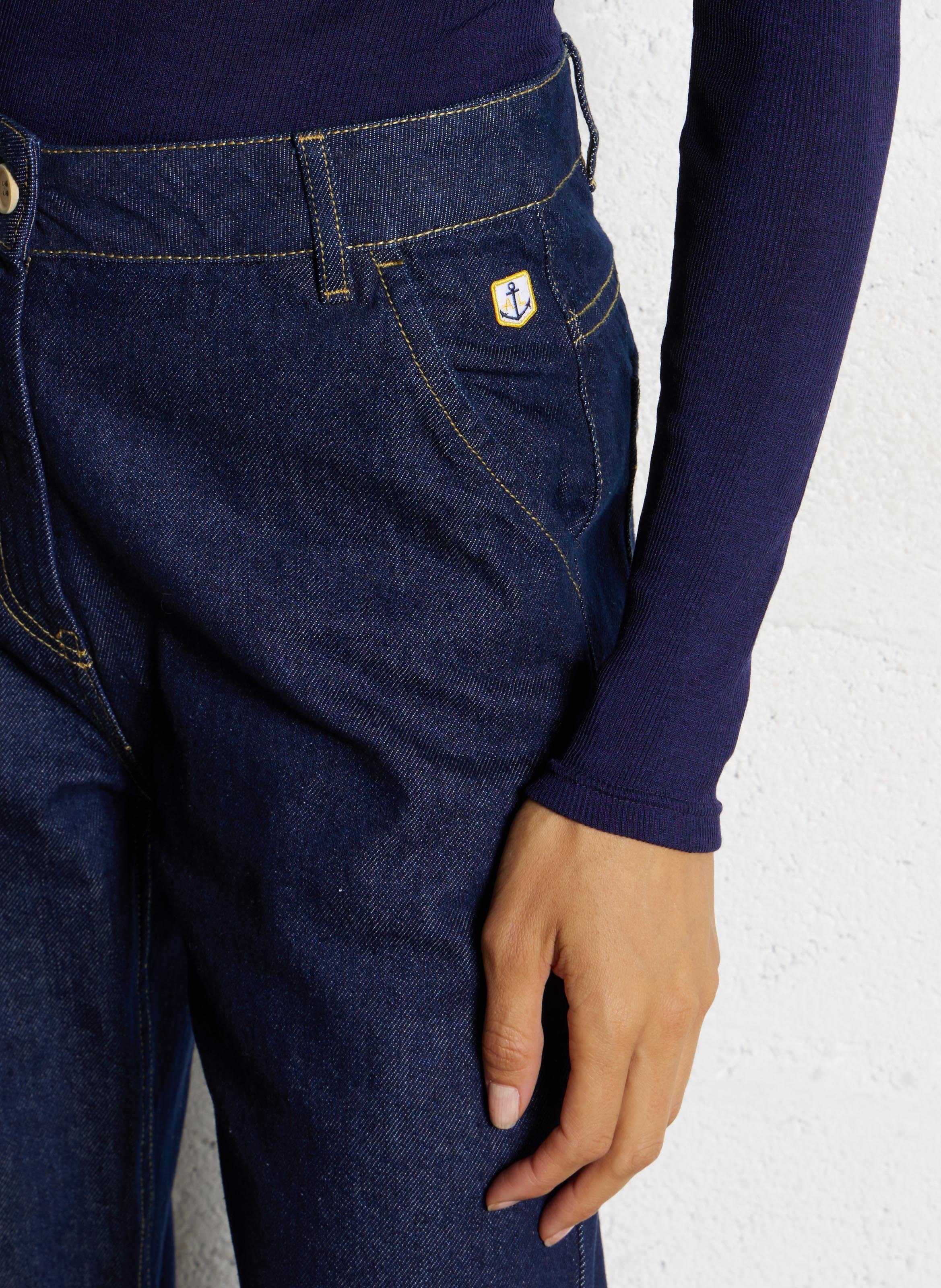 High-rise flared cotton jeans ARMOR LUX Blue