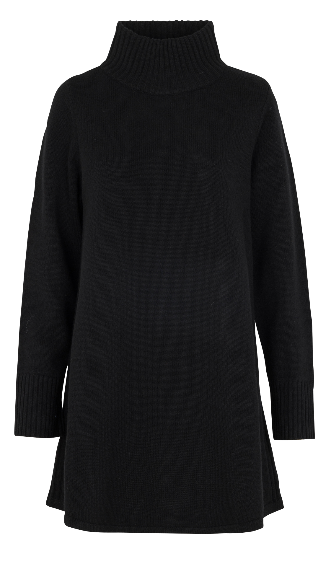 Short high-neck merino wool dress PETITE MENDIGOTE Black