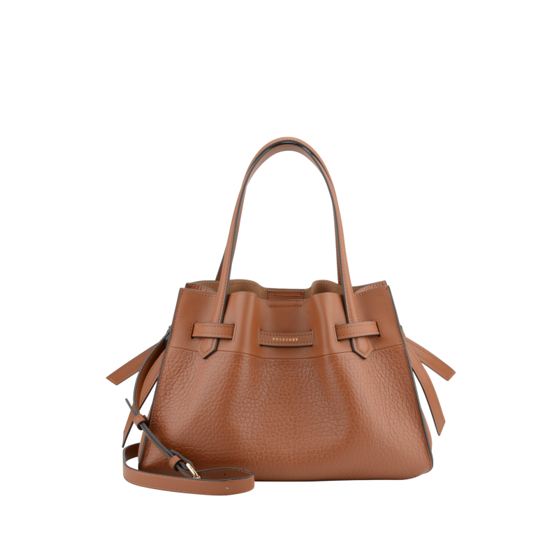 Handbag - cowhide leather POURCHET Brown