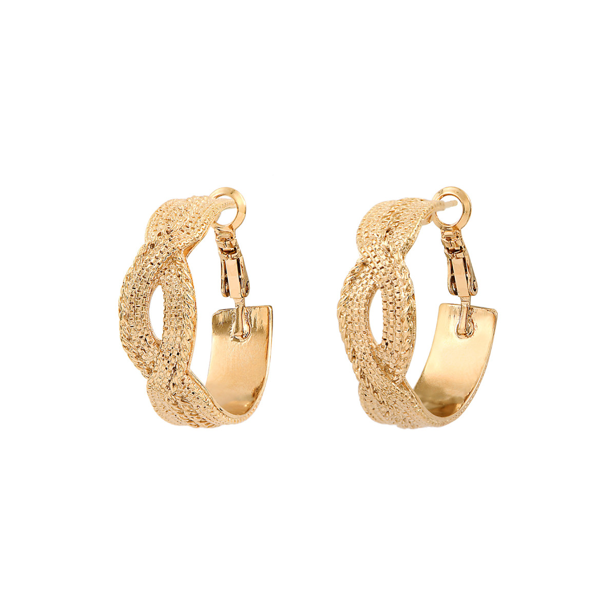 Twisted gold plated hoop earrings SATELLITE PARIS No Color