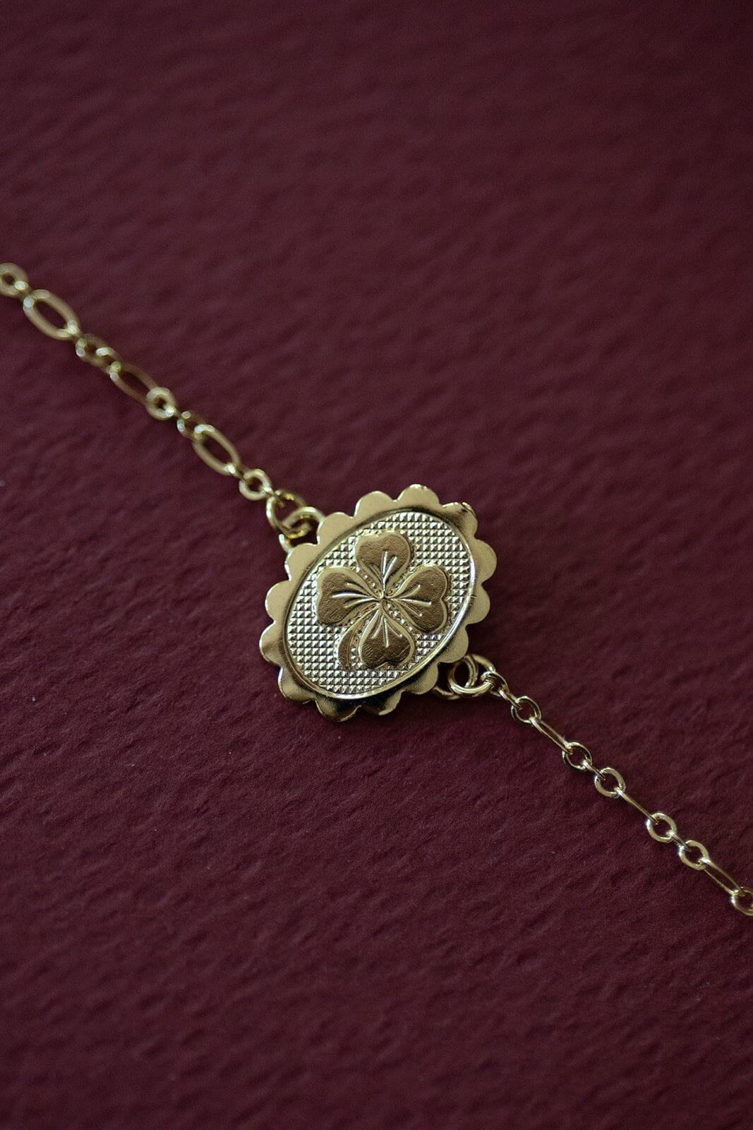 Gold-plated enamel clover bracelet MONSIEUR SIMONE Golden