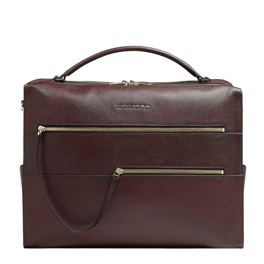 Women's laptop bag with iPad® compartment, shock protection, and RFID protection PIQUADRO Red