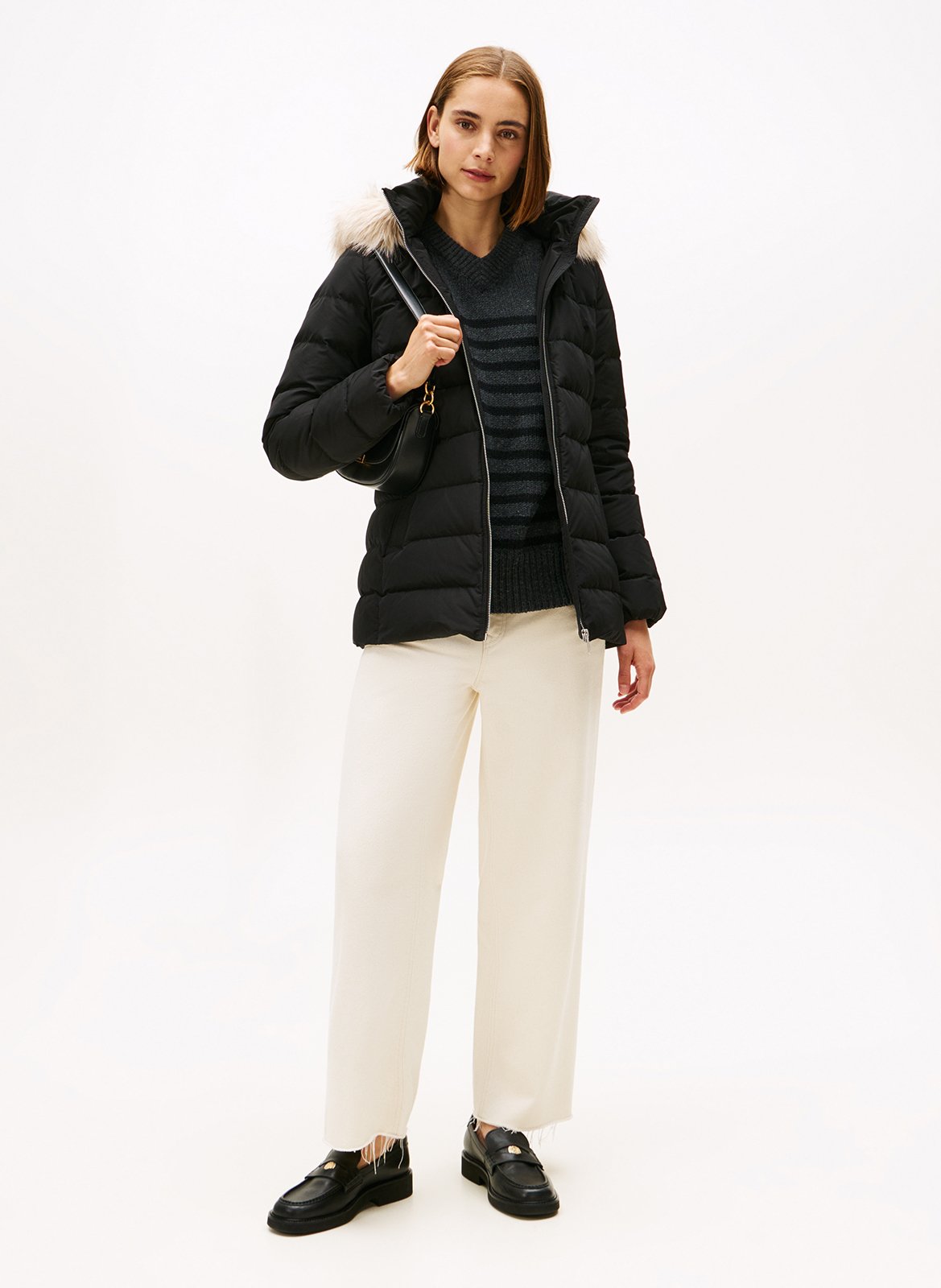 Doudoune droite col montant matelassée TOMMY HILFIGER Noir