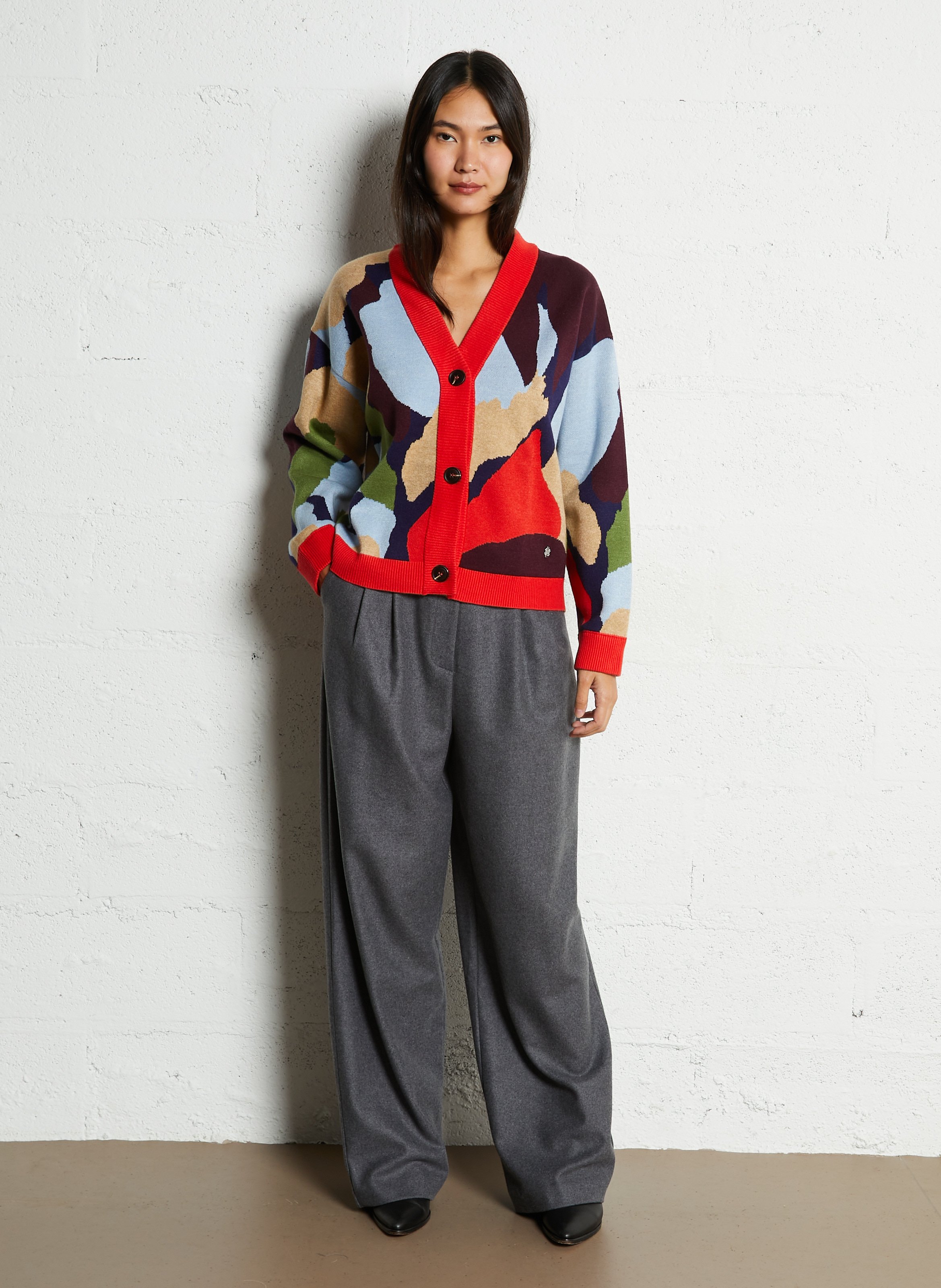 Gilet col V droit à motifs  NEVER FULLY DRESSED Multicolore