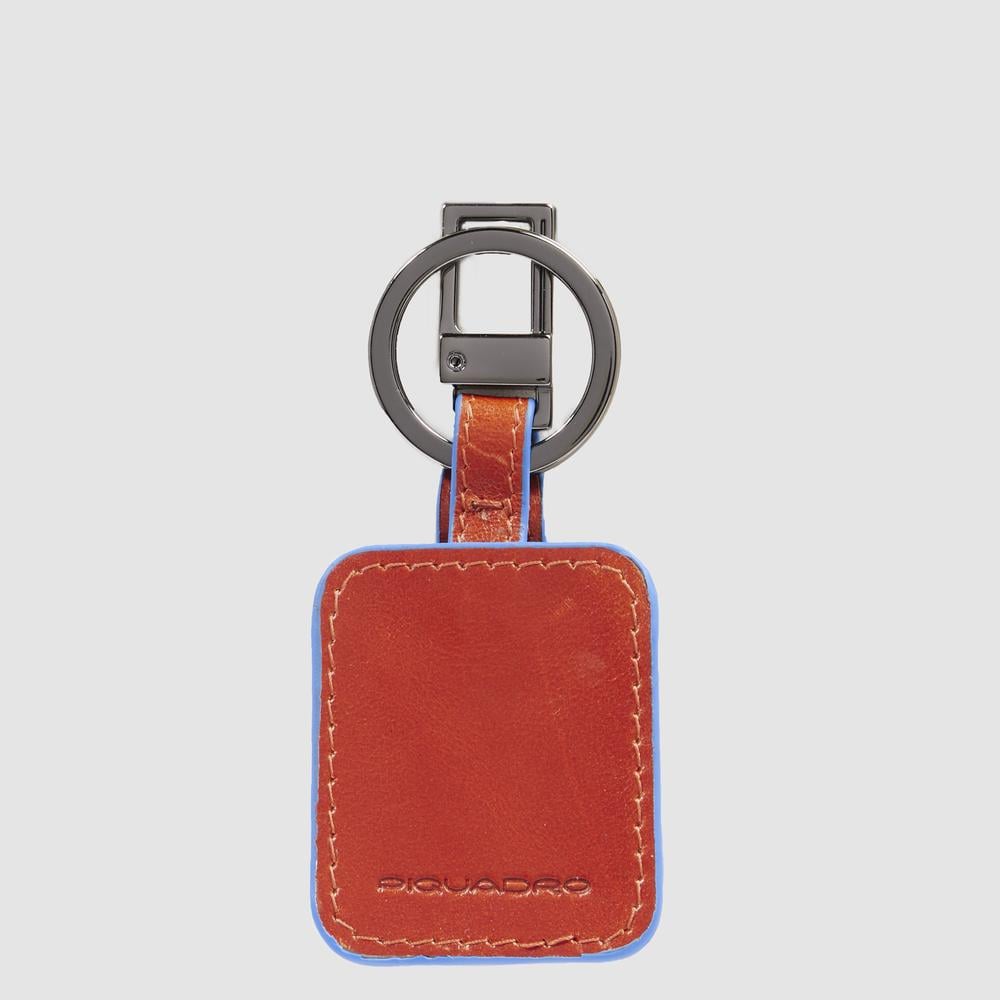 Keychain with leather carabiner and cone-shaped tip PIQUADRO Brown
