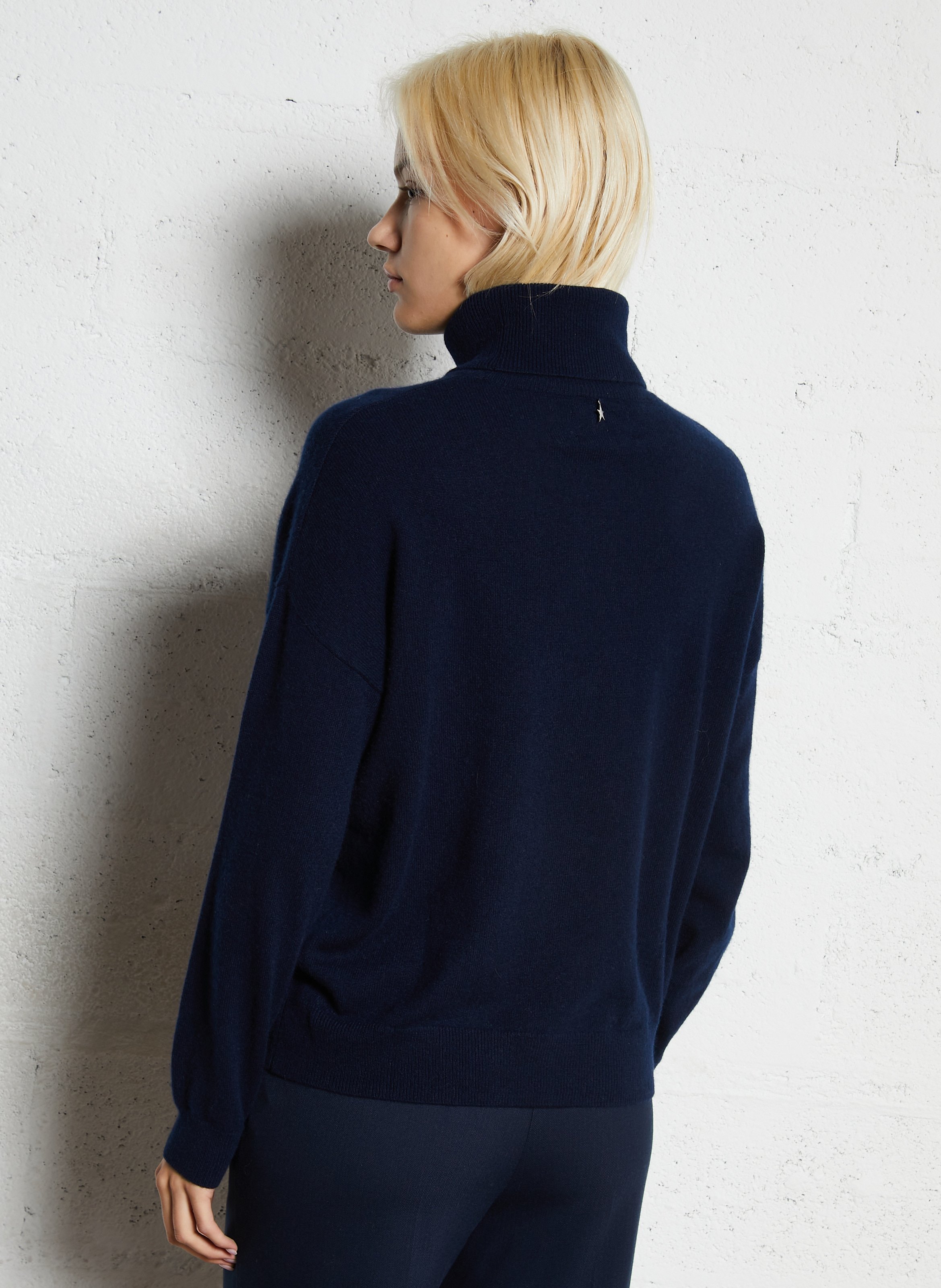 Oversize Rollkragenpullover aus Kaschmir SUD EXPRESS Blau