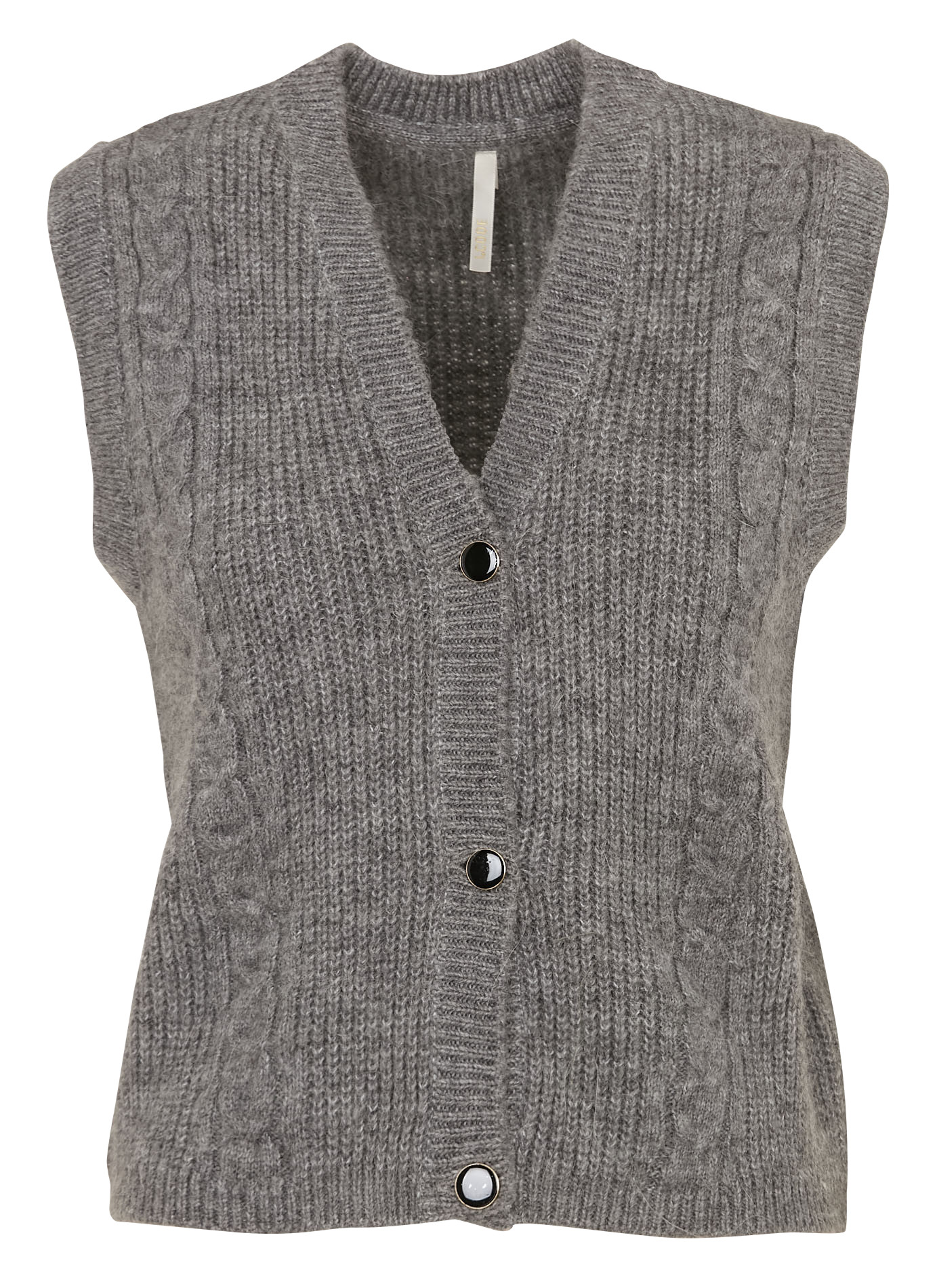 Mouwloos recht vest met V-hals I CODE Grijs