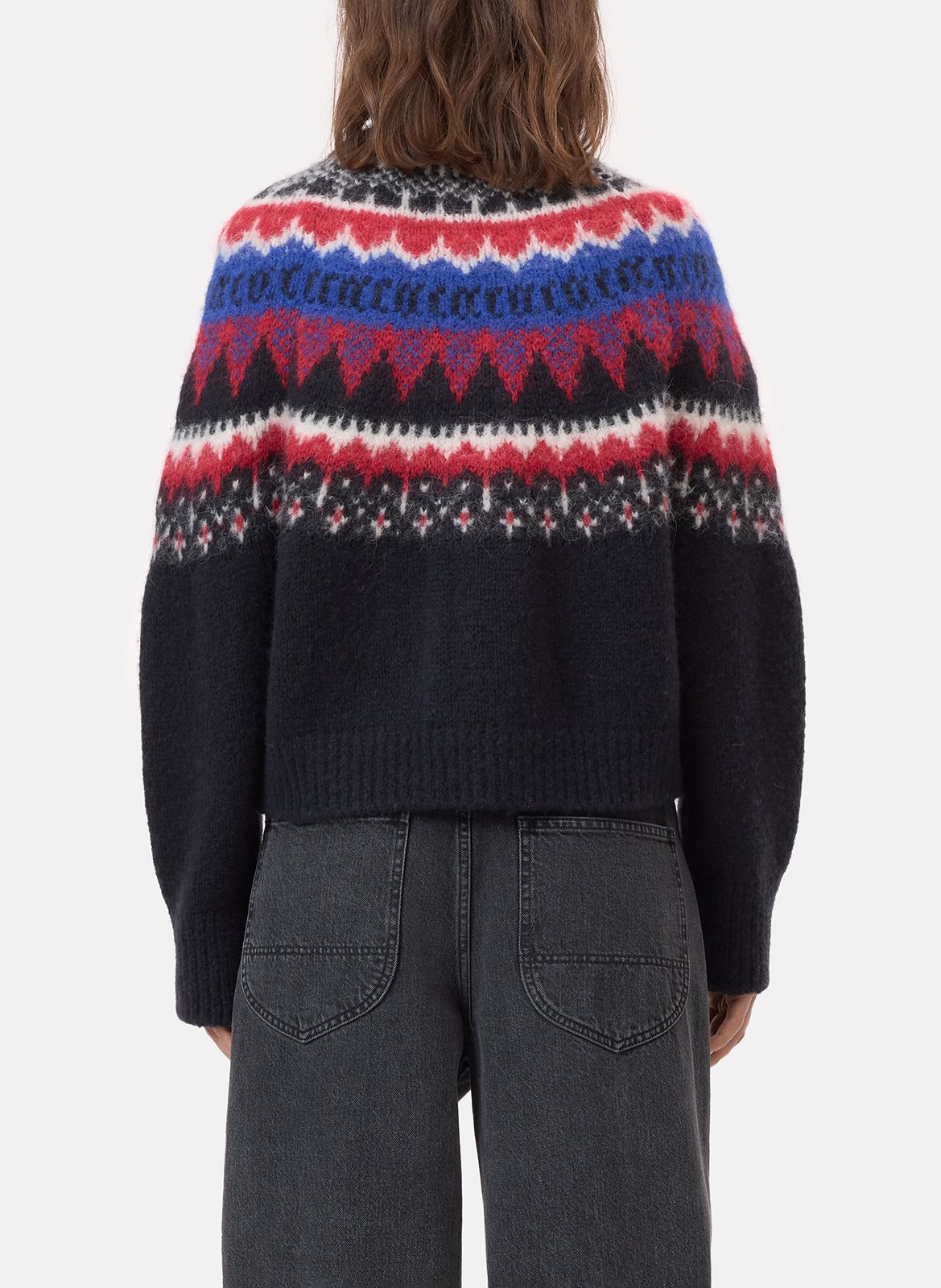 Oversized printed wool blend vest CLOSED Grey