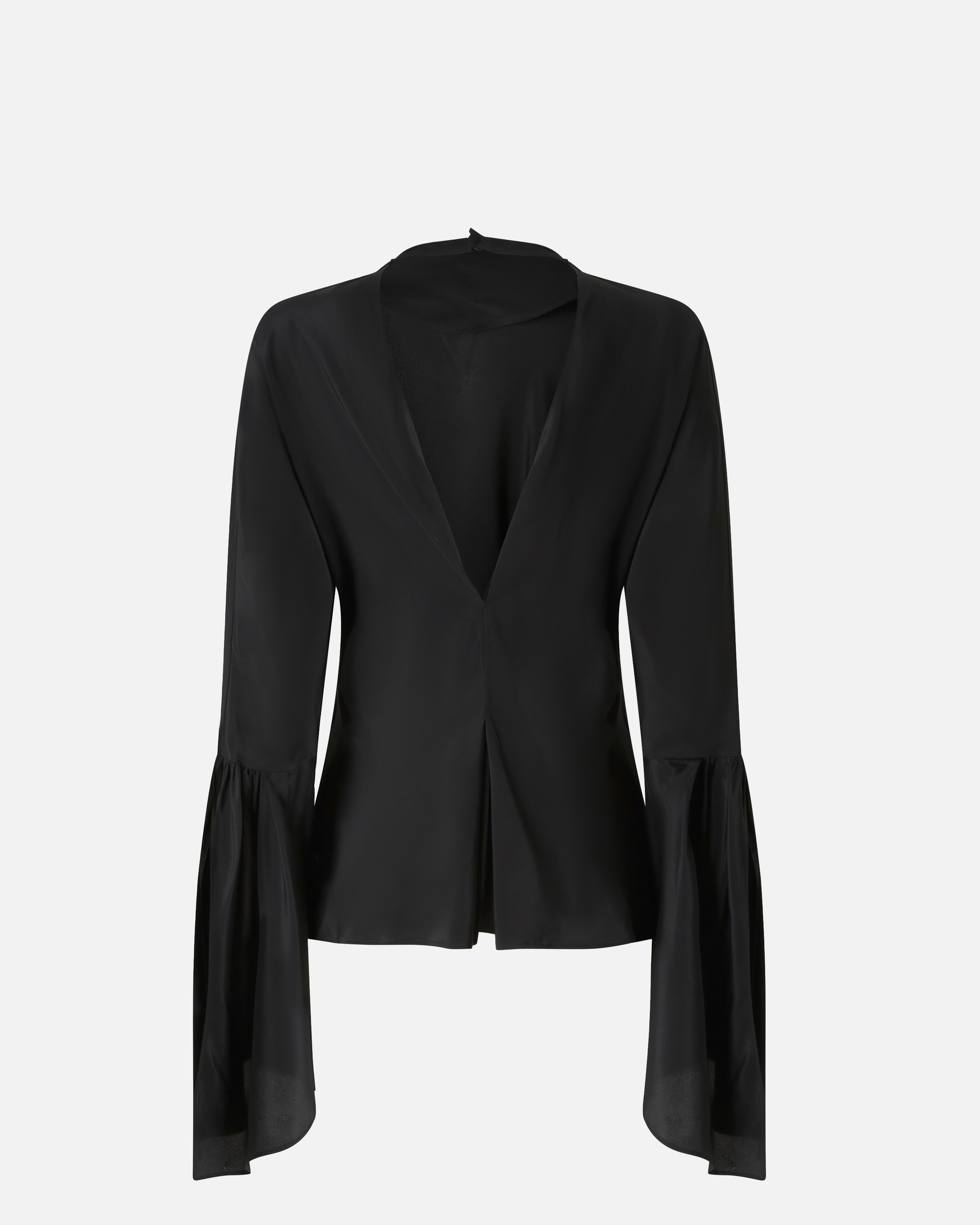 Crepe de chine blouse with puff sleeves PINKO Black