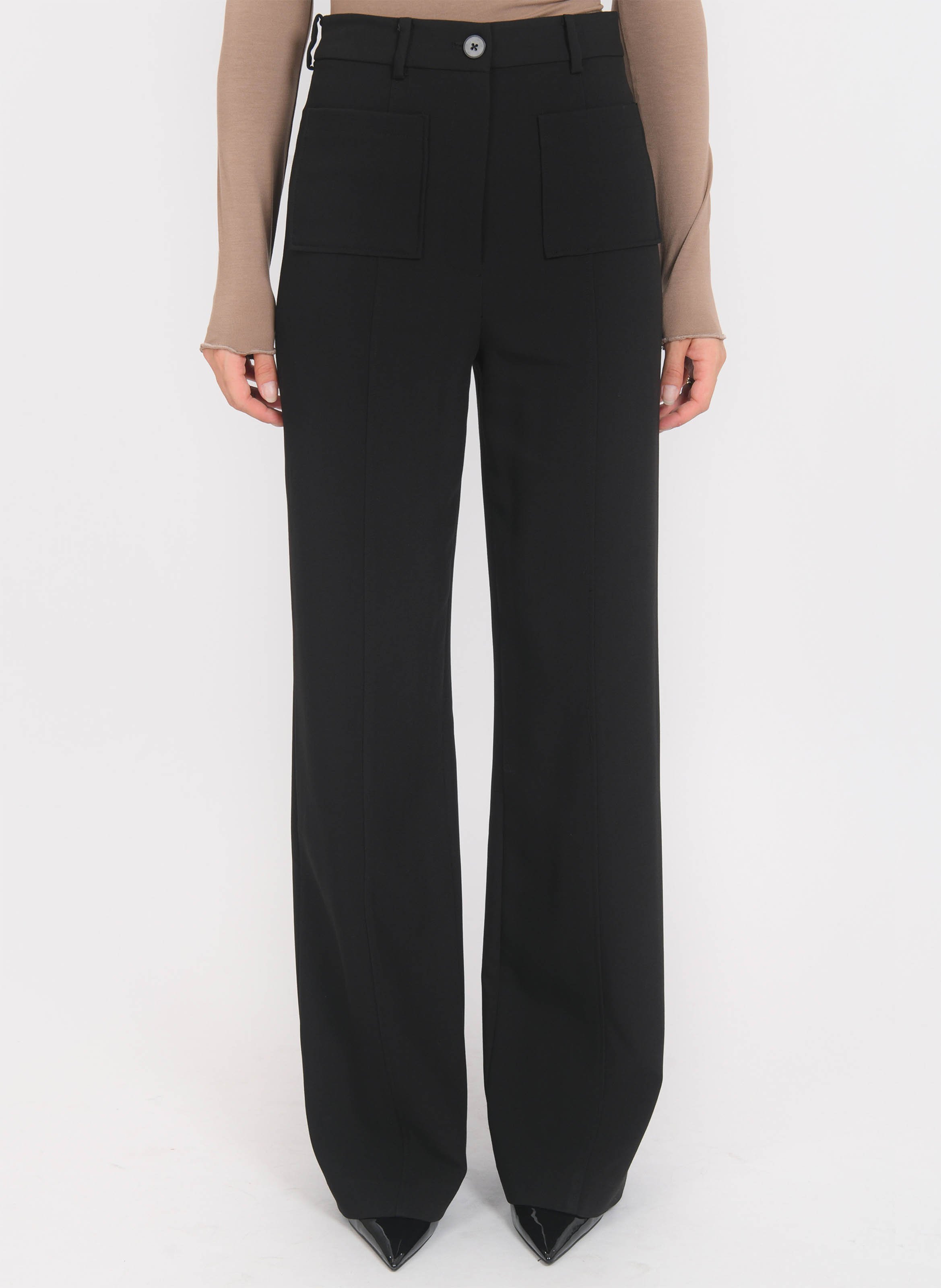 Pantalon large uni à poches plaquées KOOKAI Noir