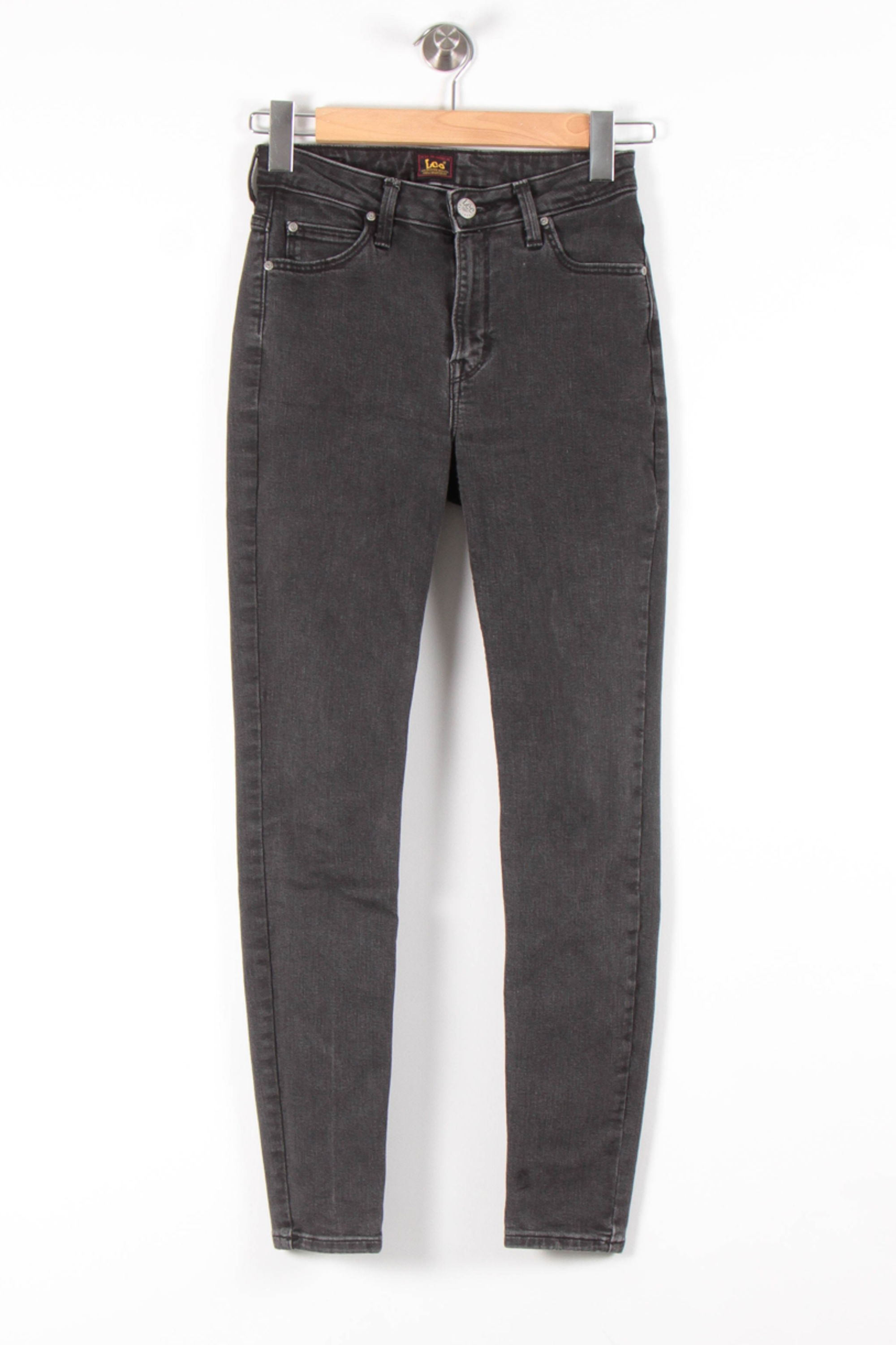Cropped slim jeans with studs LEE - Seconde Main Black